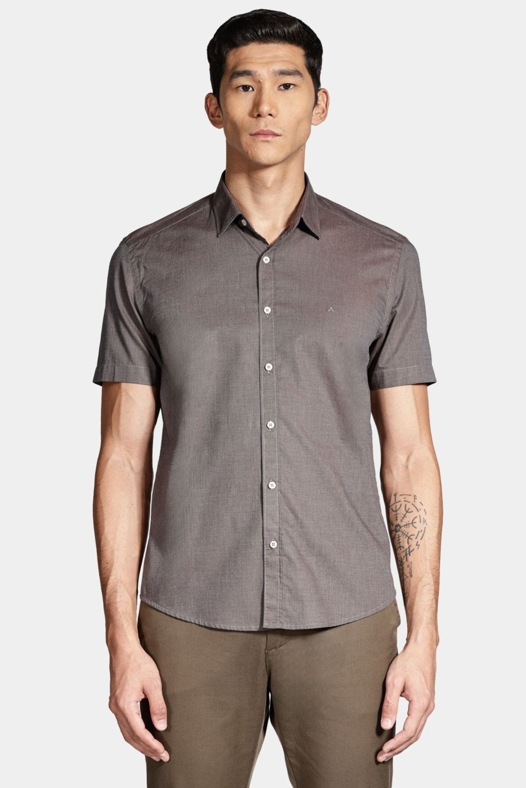 Imagem principal Camisa Aramis Manga Curta Regular Fil a Fil Antilia Café Aramis incolor