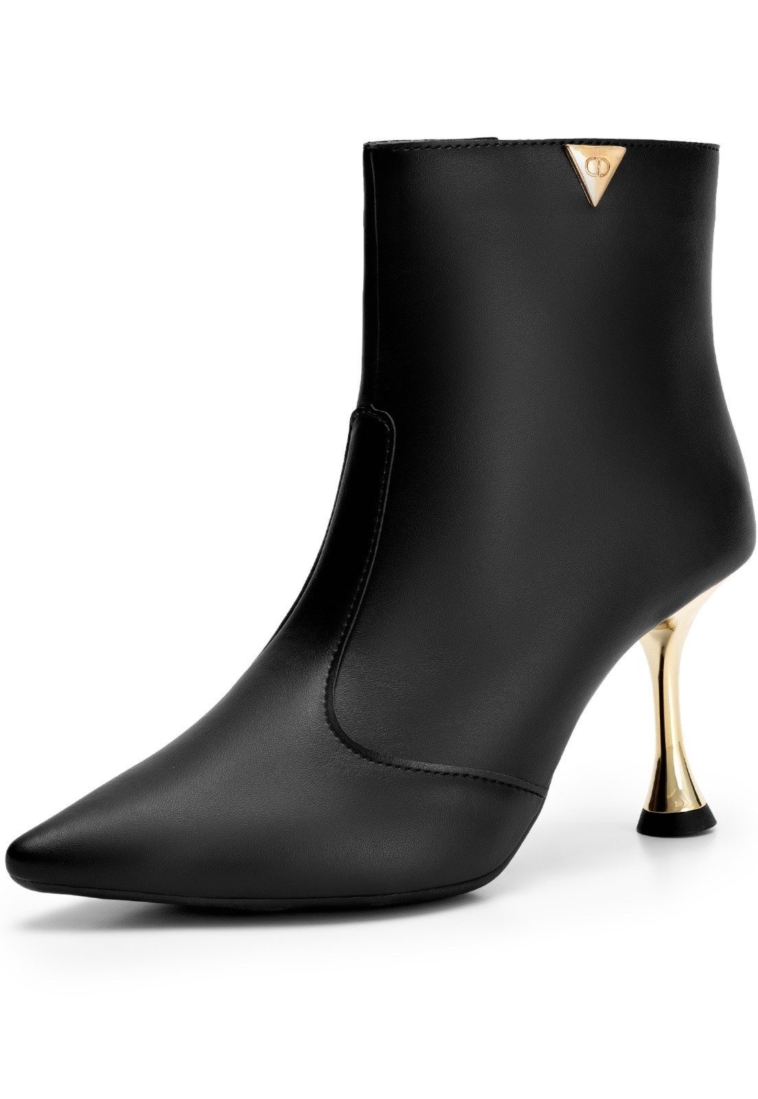 Imagem principal Bota Feminina Lumiss Salto Alto Fino Metalizado Cano Curto Bico Fino LUMISS preto