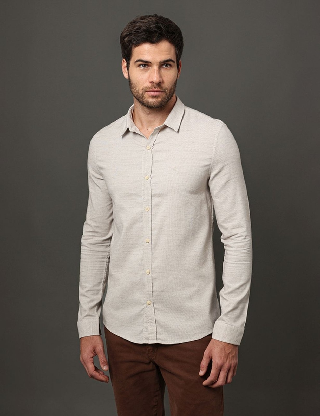 Imagem principal Camisa Masculina Slim Tela Calvin Klein Jeans - Off White Calvin Klein Jeans off-white white