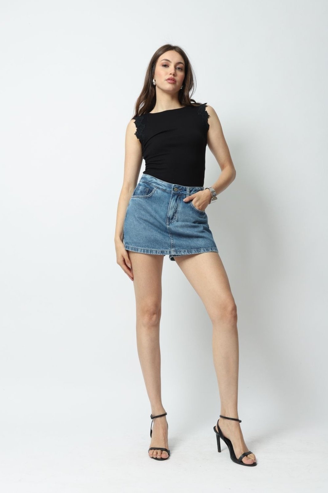 Imagem principal Shorts Saia Jeans 40 Gazzy azul