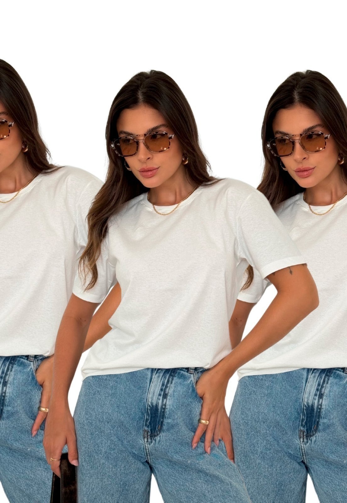 Imagem principal Kit 3 Camisetas Cianitas Lisas Off 100% algodão Cianitas bege