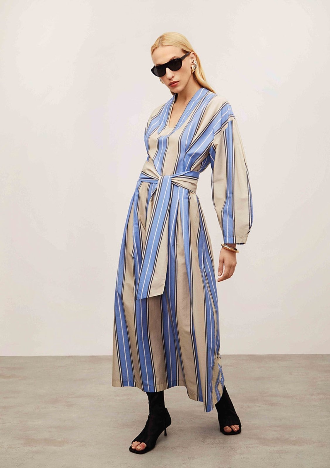 Imagem principal Vestido Iódice Solto Decote V Manga 7 Oitavos Midi IÓDICE azul