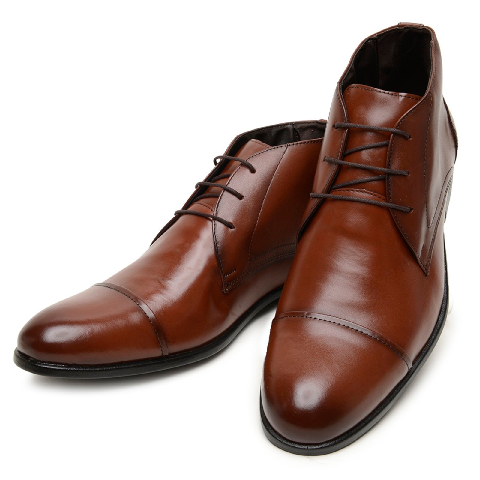 Imagem principal Sapato Masculino Cano Baixo Veritimo Bota Social Casual Em Couro Bico Redondo Leve Veritimo marrom