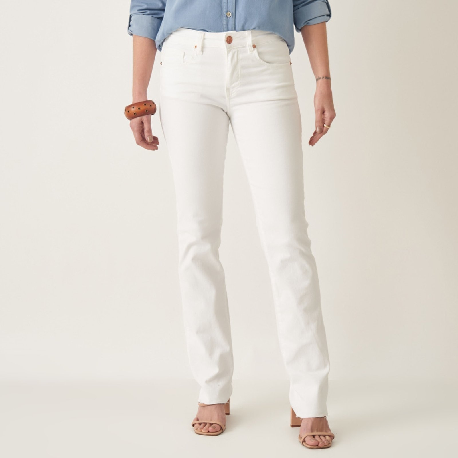 Imagem principal Calça Jeans Color Reta Confort Cintura Média Branca Bloom branco