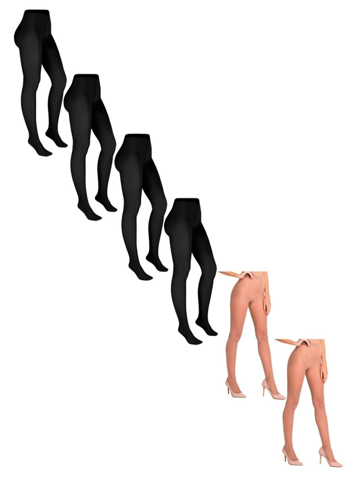 Imagem principal Kit com 6 Meias Calças Fio 20 Europeu Trifil 6308 1xg TRIFIL preto