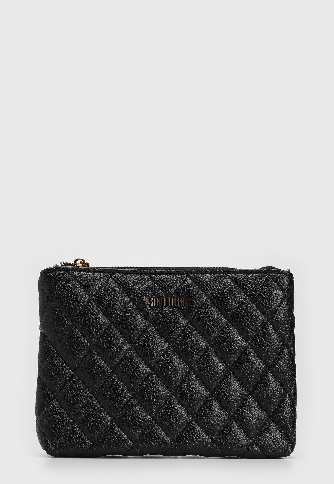 Imagem principal Bolsa Transversal Santa Lolla Matelassê Alça Corrente Preta Santa Lolla preto