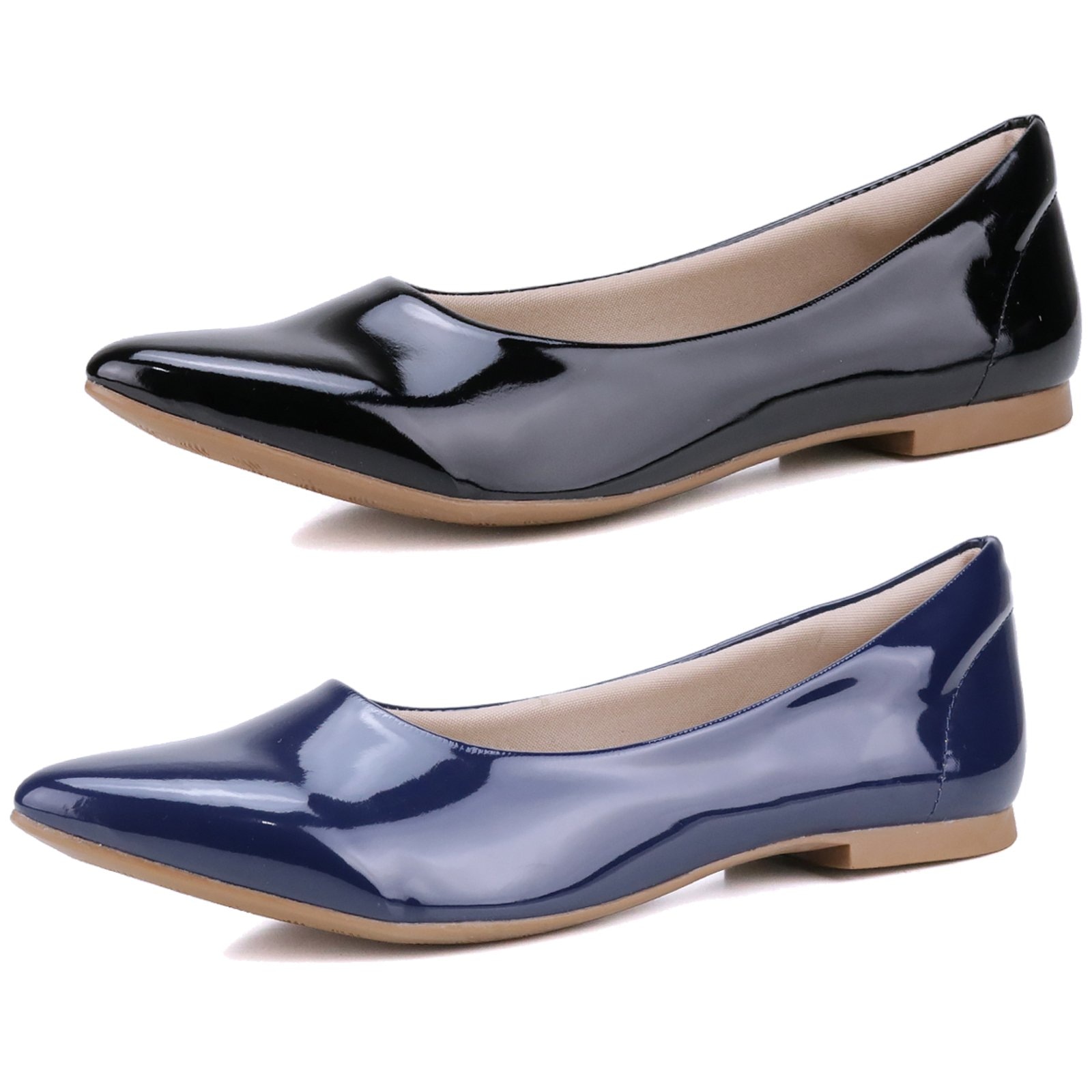 Imagem principal Kit 2 Pares de Sapatilha Mr Gutt Bico Fino Verniz Marinho Mr. Gutt azul marinho/preto