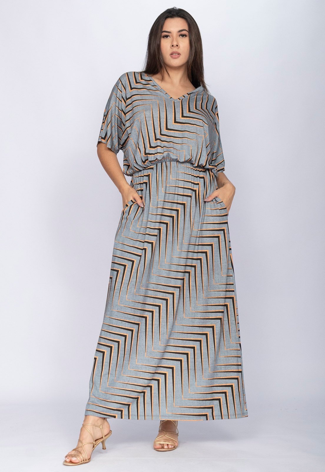 Imagem principal Vestido CabanaFree Longo Plus Malha Estampa Murici Cabanafree estampado