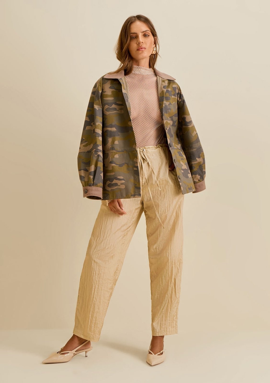 Imagem principal Calça Morena Rosa Skinny Média Bege Morena Rosa bege rosa