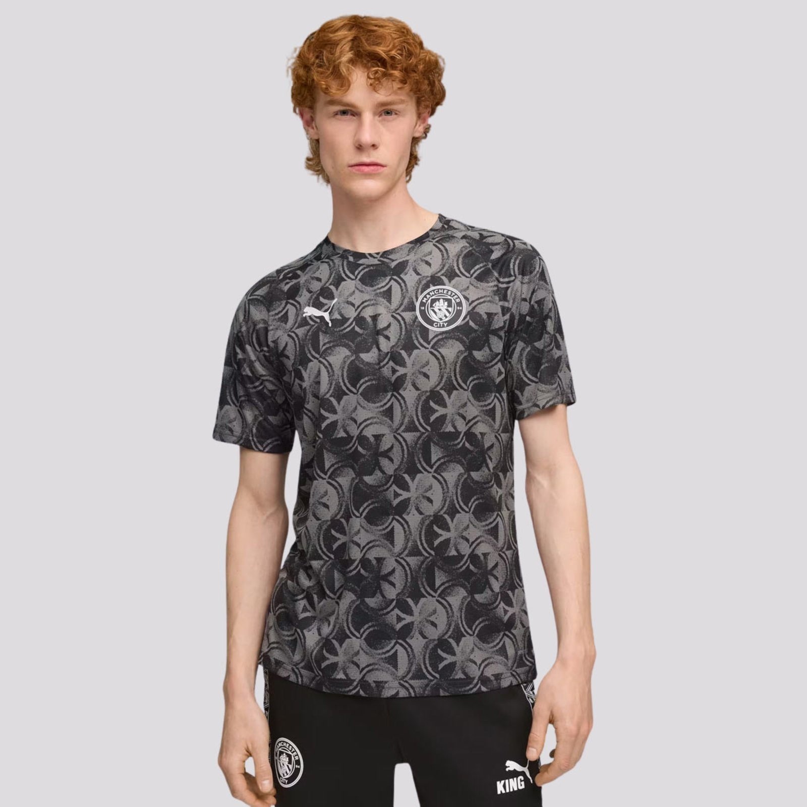 Imagem principal Camisa Puma Manchester City Aquecimento 2026 Preta e Cinza Puma preto