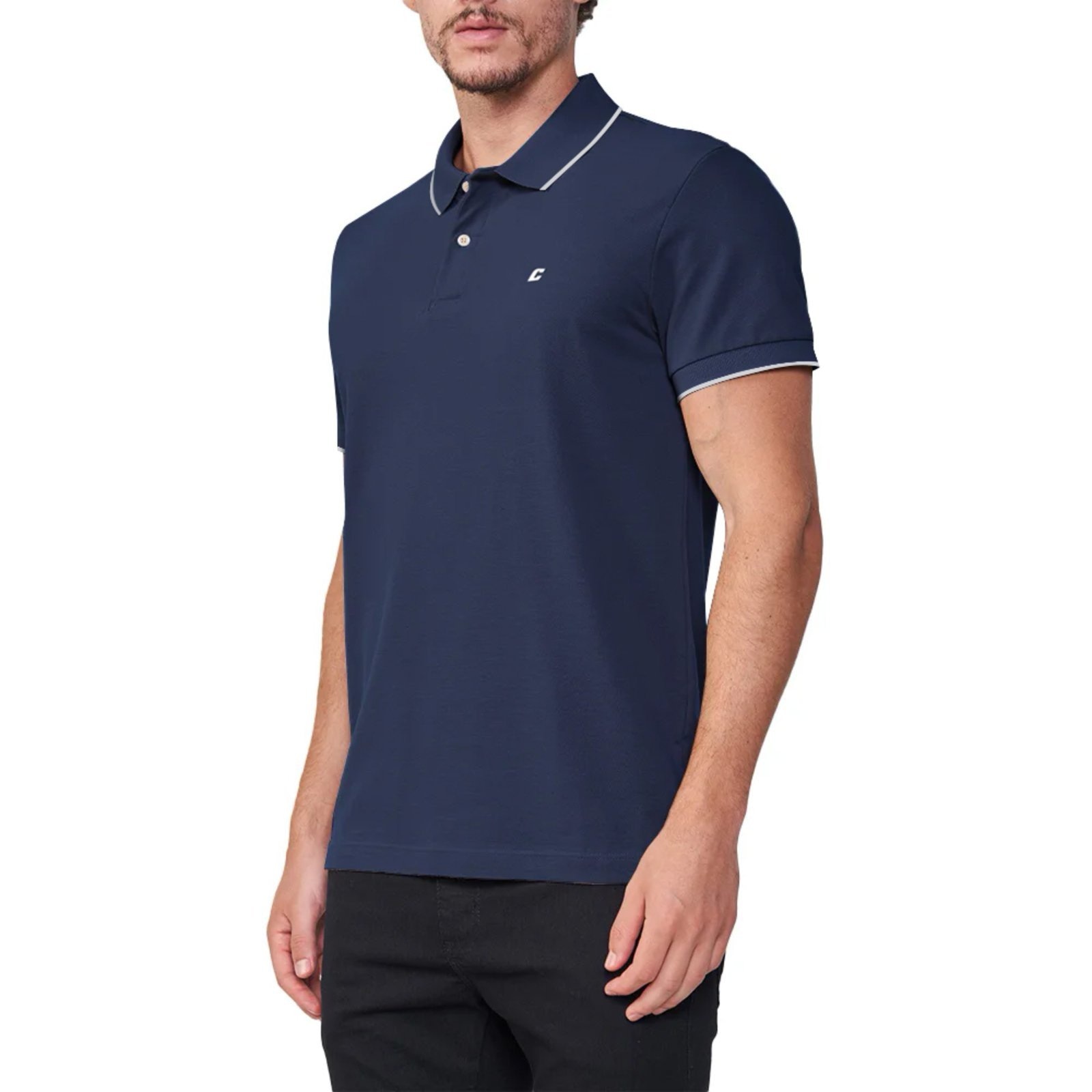Imagem principal Camisa Polo Colcci Logo Listra Pr26 Sideral Masculino Colcci azul