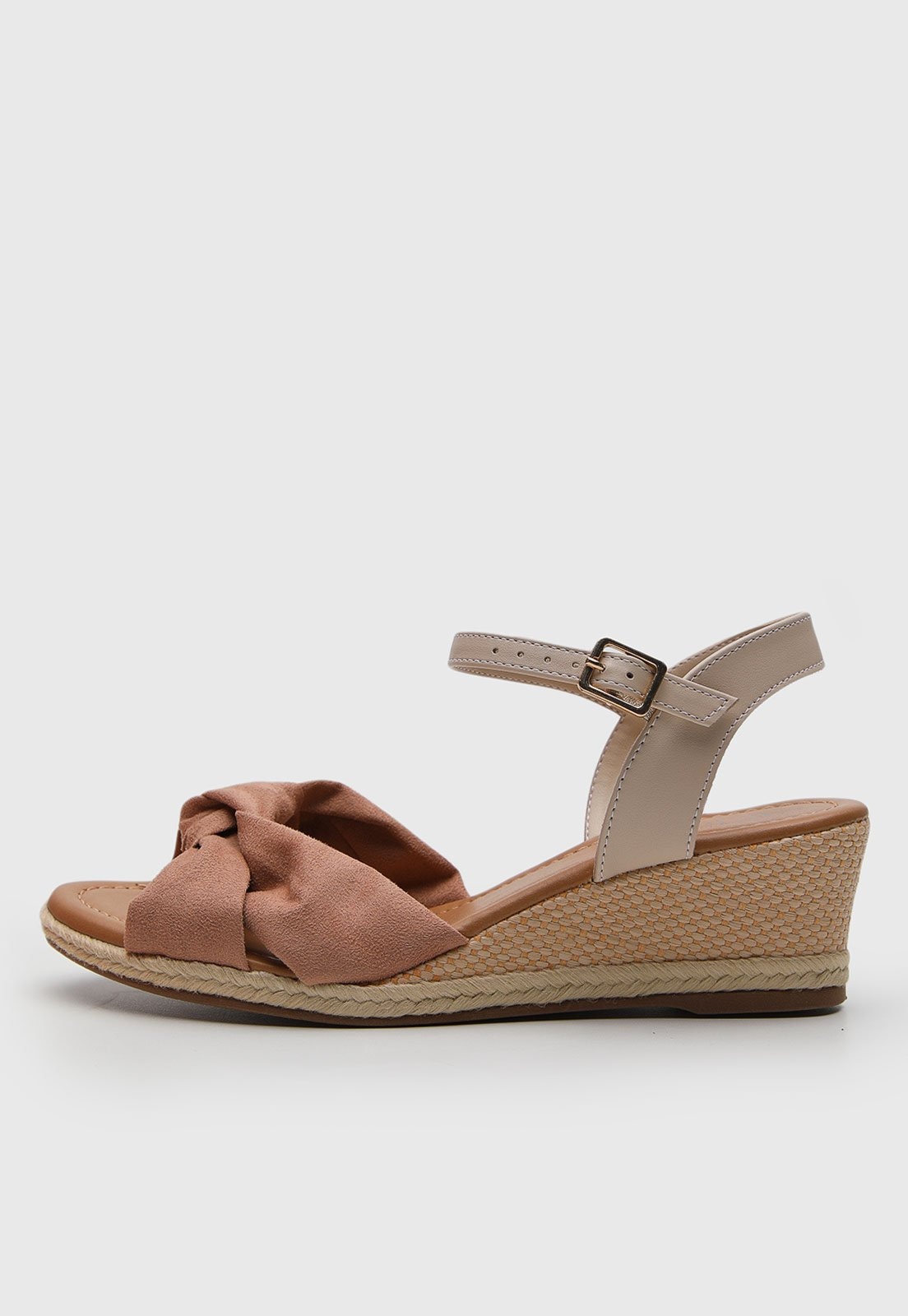 Imagem principal Sandália Feminina cê Salto Anabela Nó Frontal BEBECÊ rosa