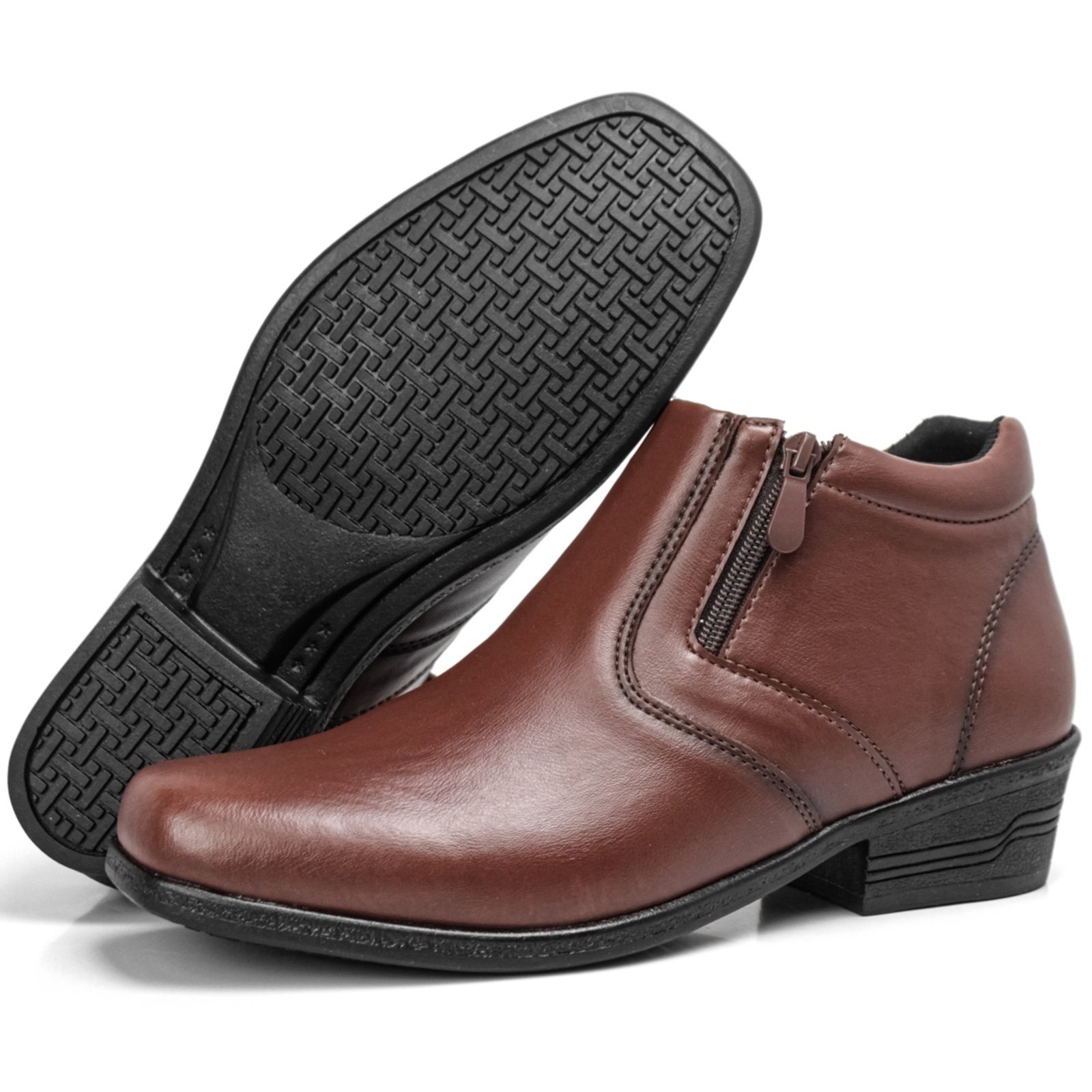 Imagem principal Bota Masculina Casual Confortável Zíper Cano Baixo ZAFREM marrom