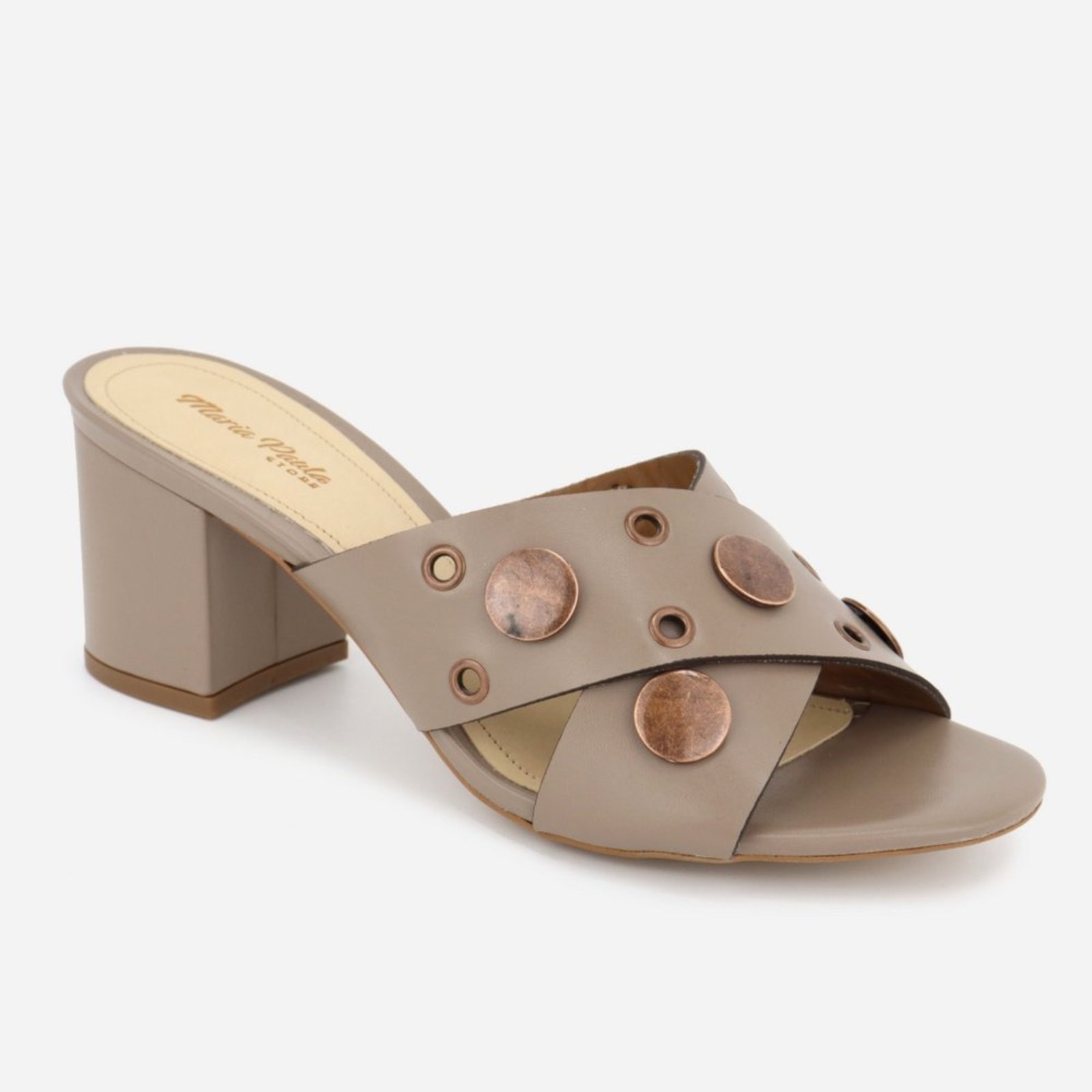 Imagem principal Tamanco Feminino Couro Maria Paula Calce Fácil MARIA PAULA bege