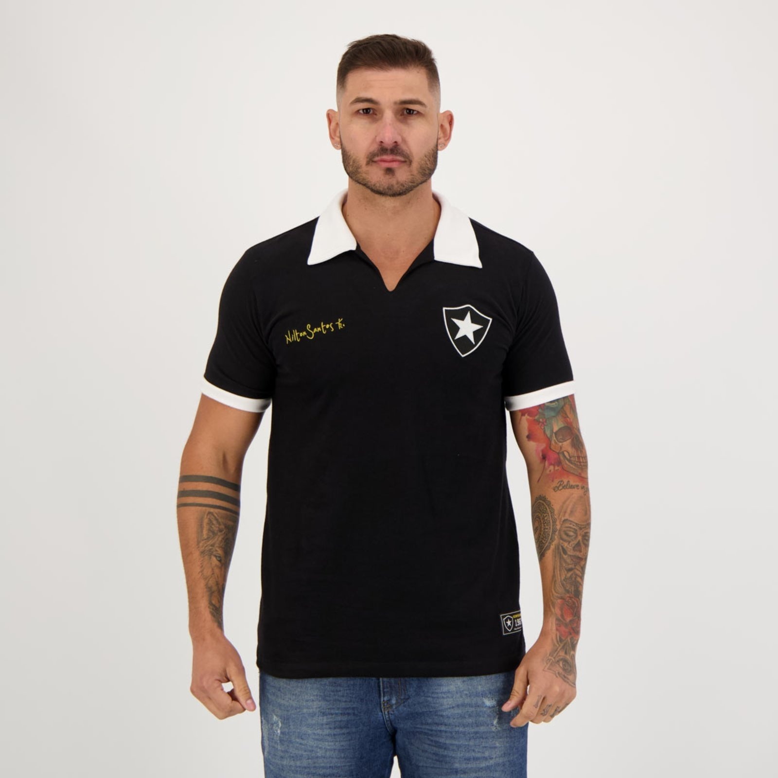 Imagem principal Camisa Botafogo Retrô Nilton Santos Preta Retrômania preto