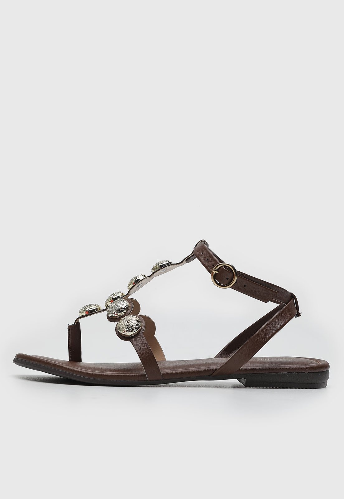 Imagem principal Rasteira Feminina Via Uno Detalhe Metalizado VIA UNO marrom