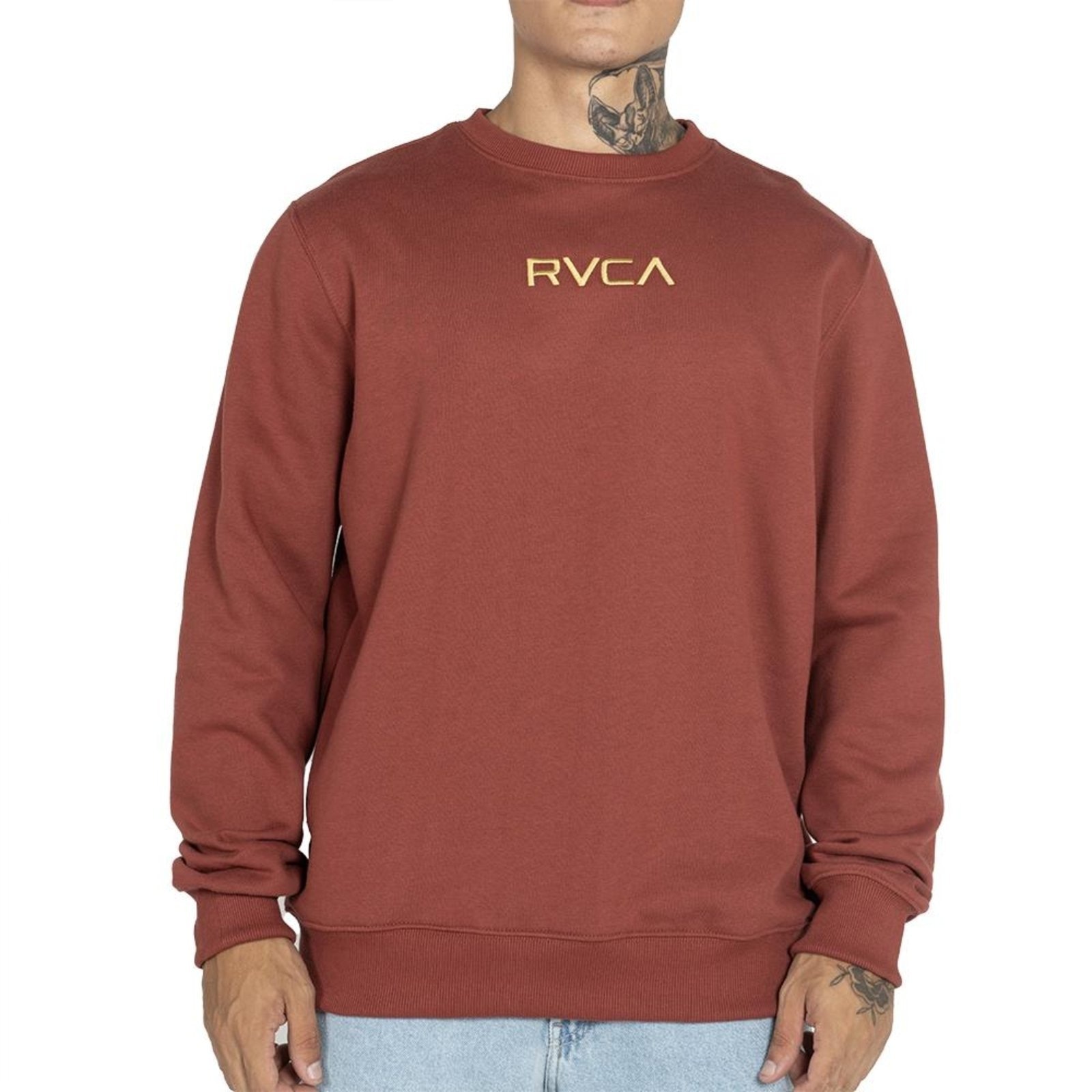 Imagem principal Moletom RVCA Careca RVCA 3D 270G WT25 Vinho RVCA vermelho