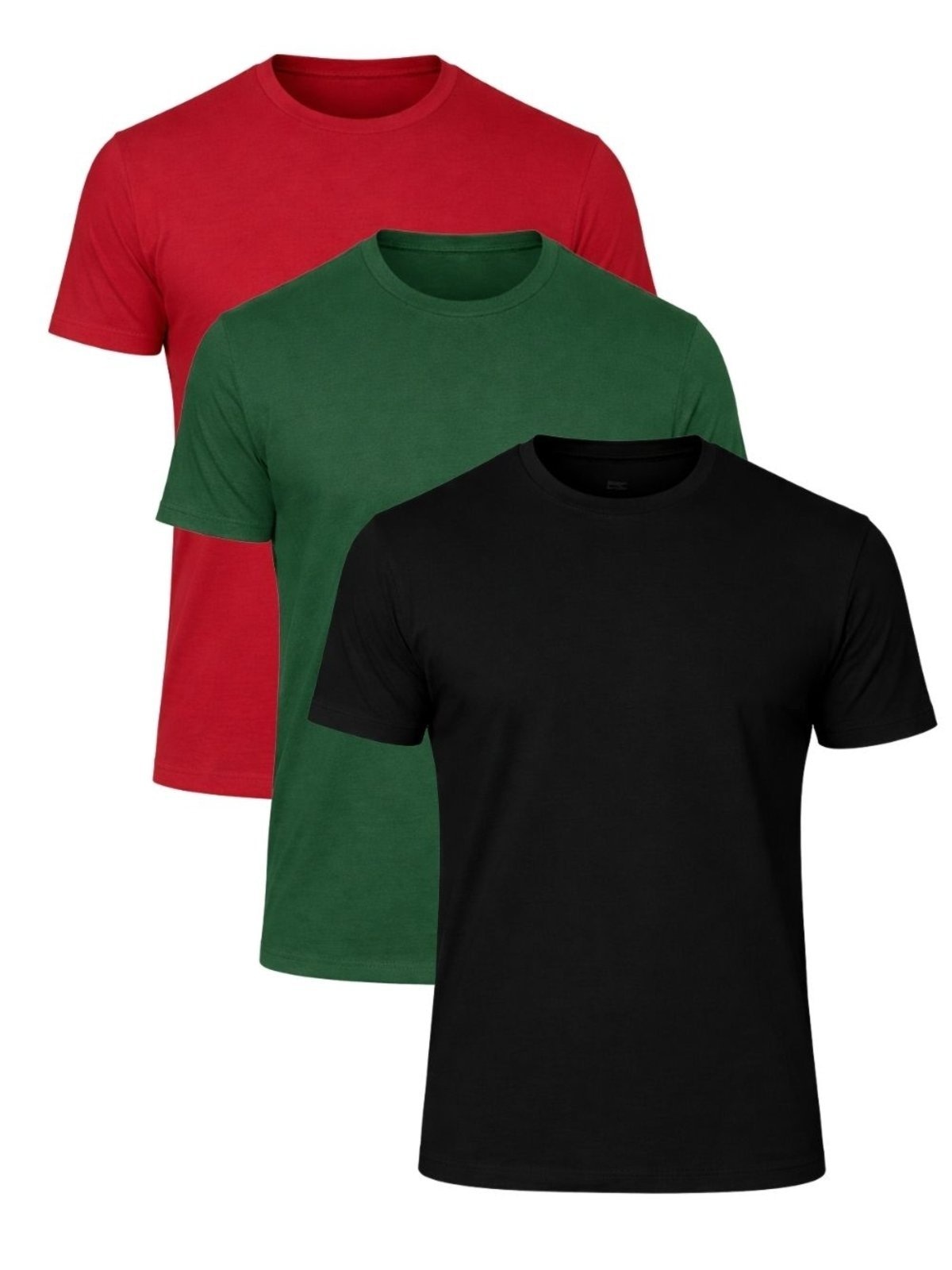 Imagem principal Kit 3 Camisetas Masculina Algodão Premium Preta e Vermelha - 50696 Crocker verde