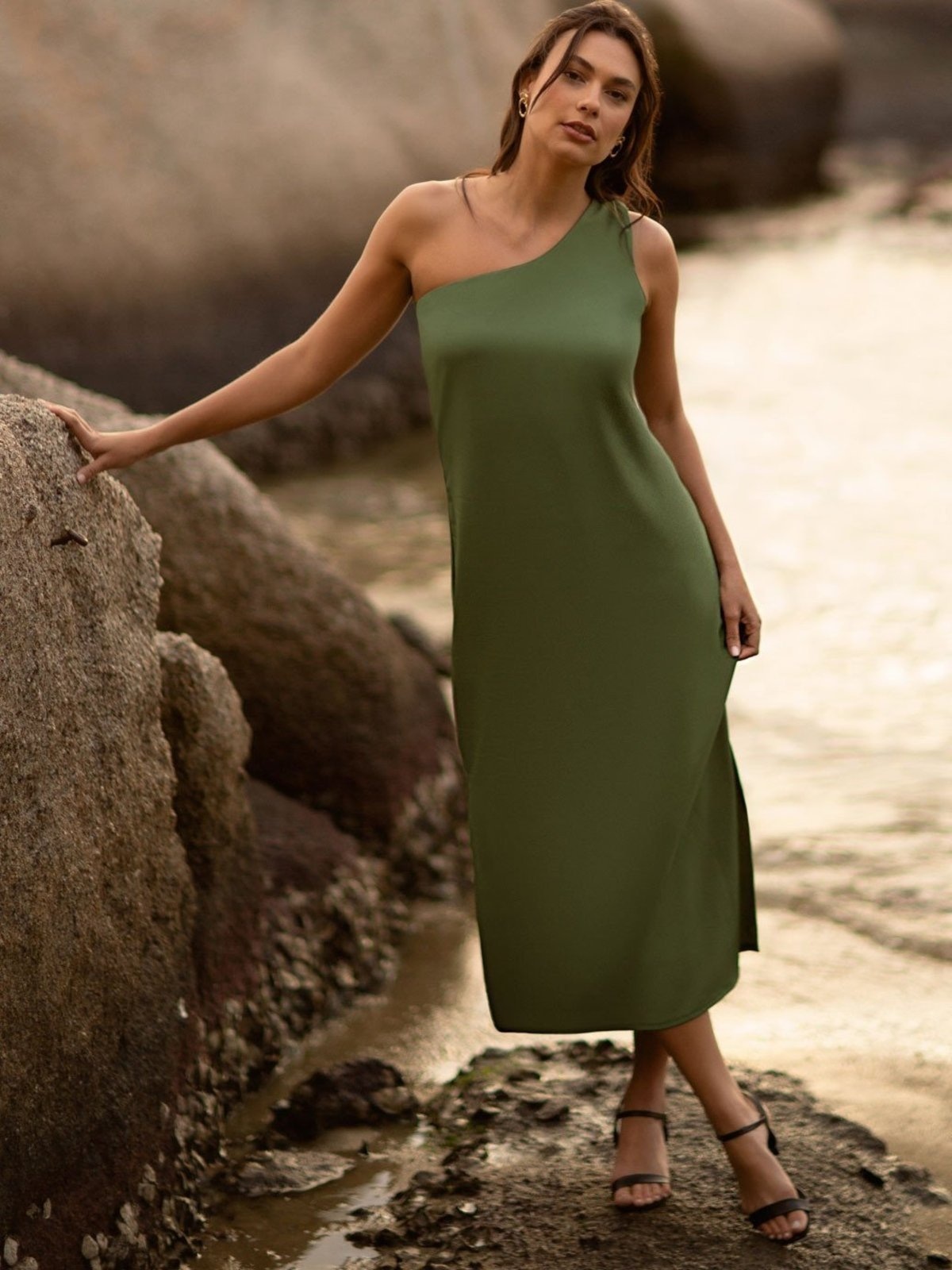 Imagem principal Vestido Maxi Longuete de Alfaiataria Musgo Rosicler Principessa verde