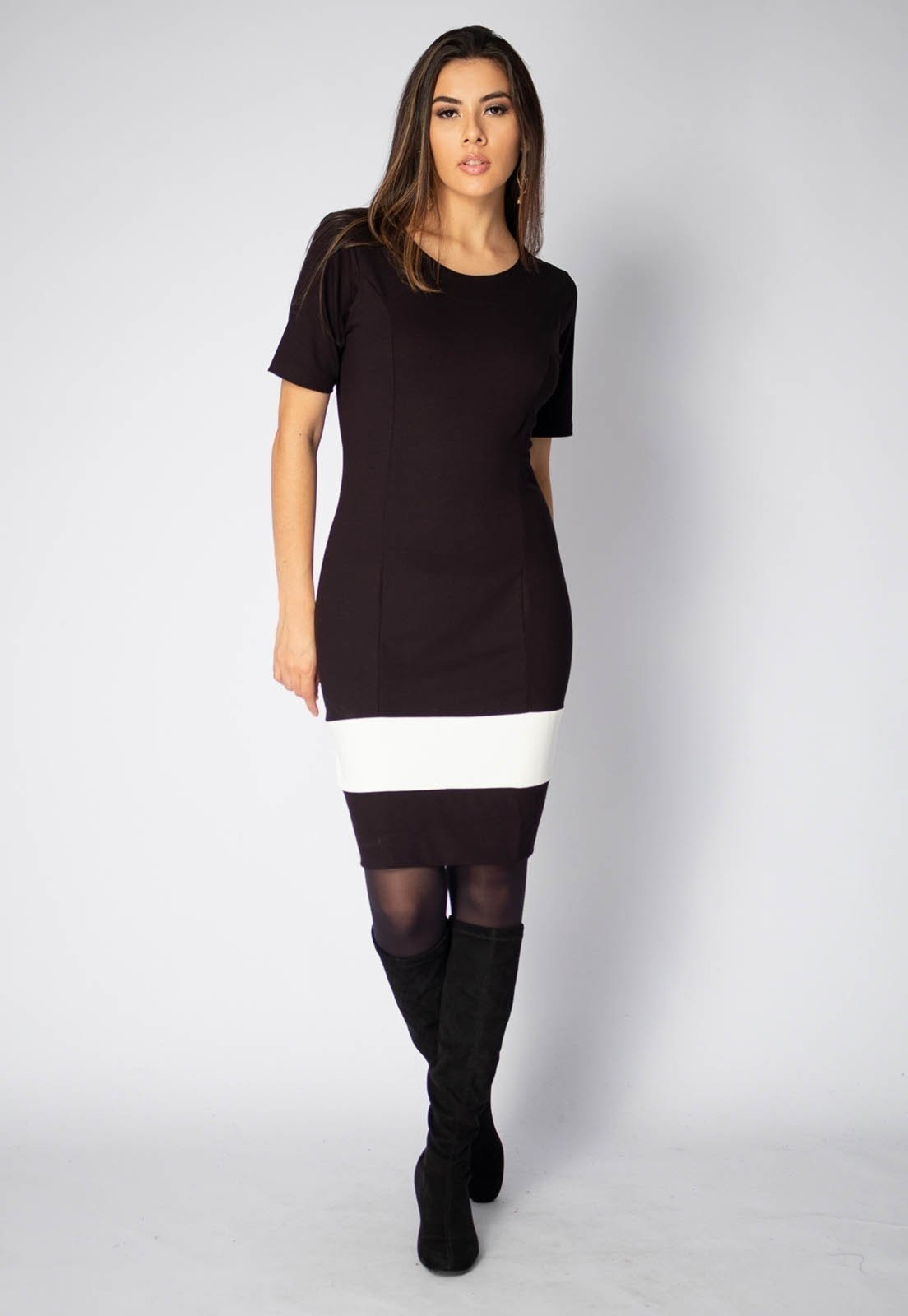 Imagem principal Vestido Curto Amazonia Vital Manga Curta e Amazonia Vital branco/multicolorido/preto