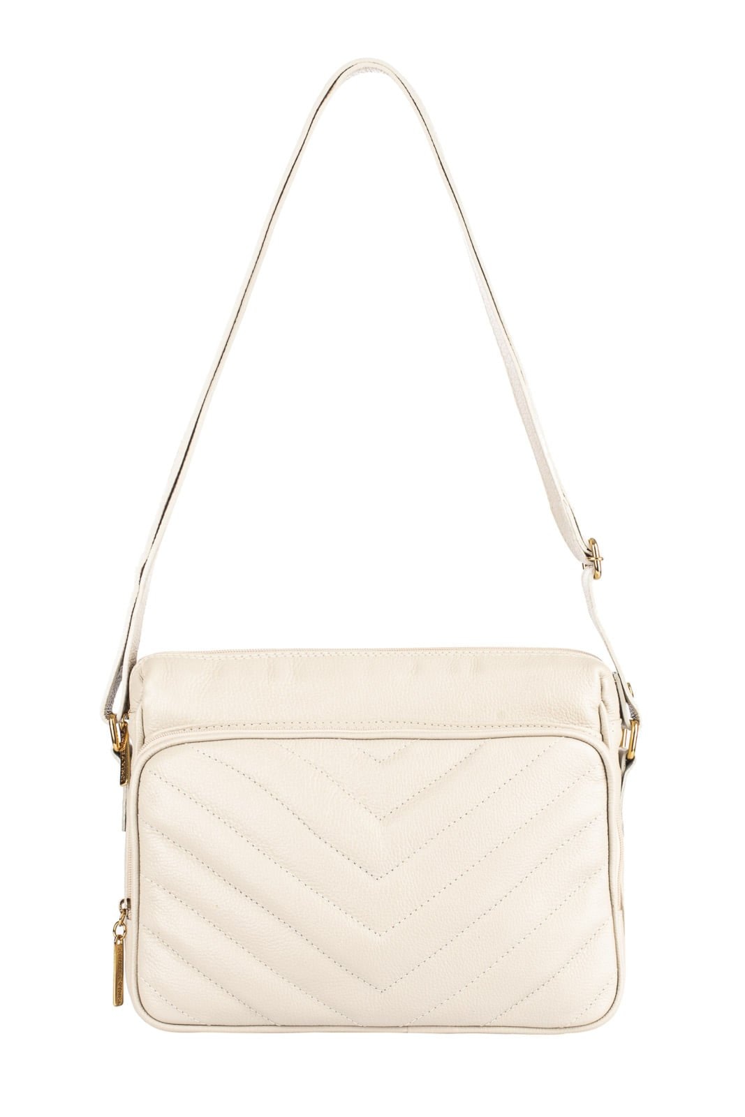 Imagem principal Bolsa de couro liso tiracolo Anita - Marfim Andrea Vinci vermelho