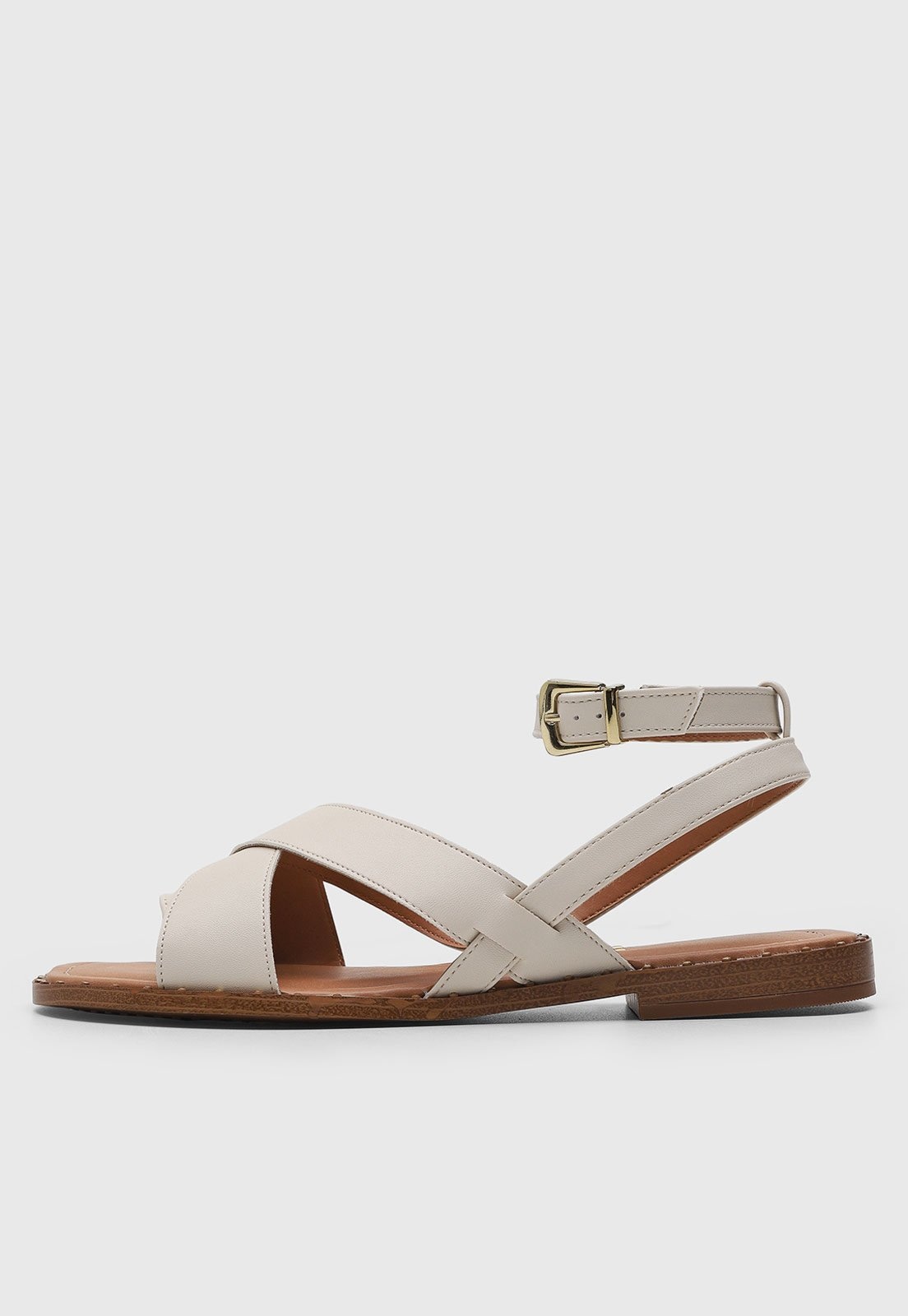 Imagem principal Rasteira Feminina Vizzano Fechada Tiras Cruzadas Off-White VIZZANO off-white white