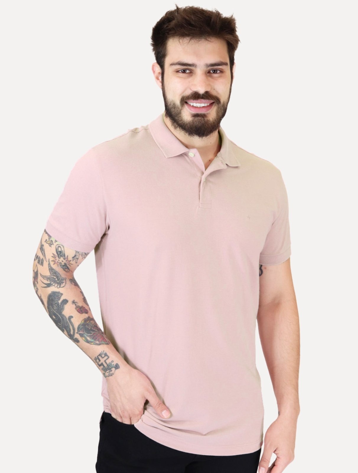 Imagem principal Polo Aramis Masculina Basic Piquet Mono Claro Aramis rosa
