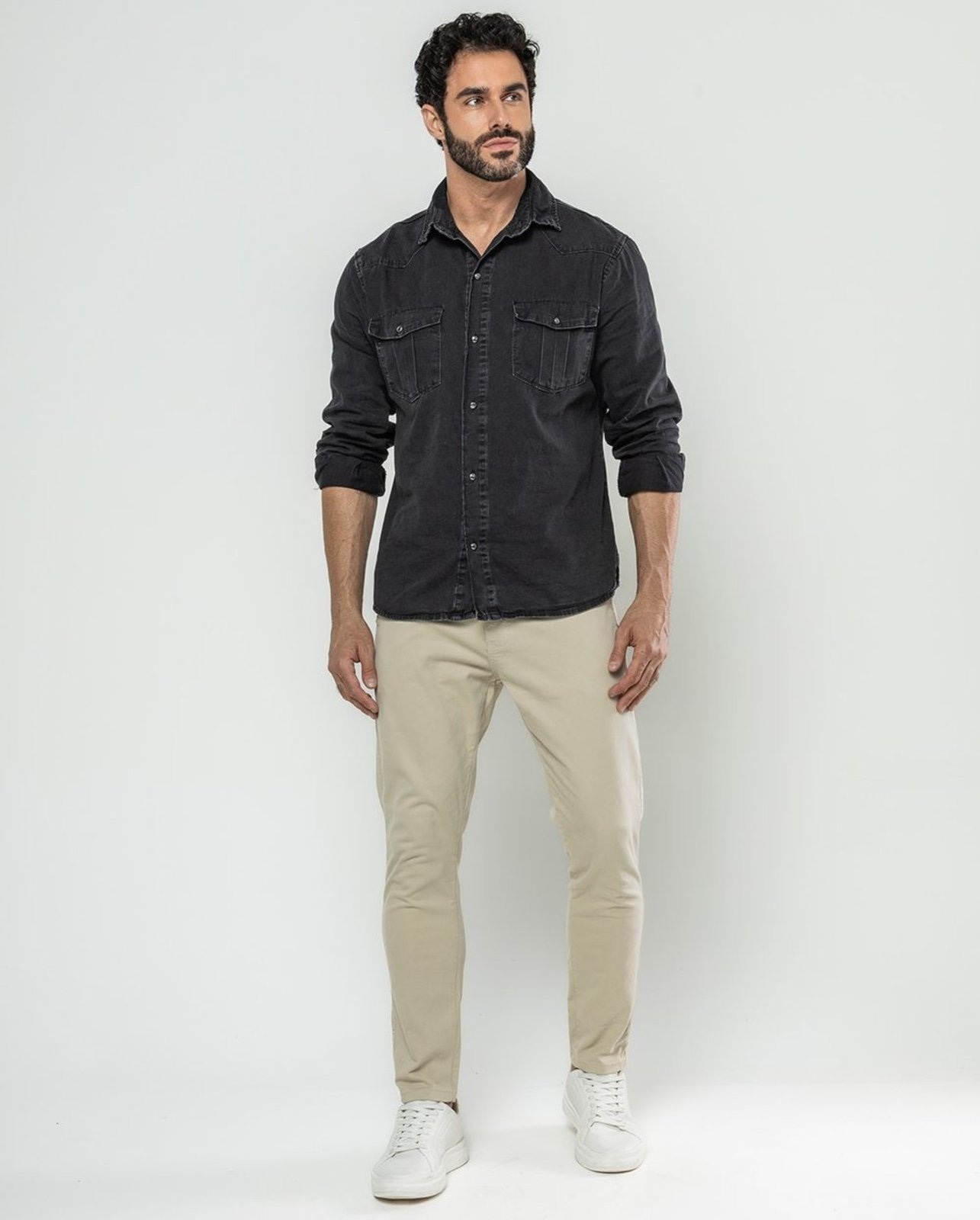 Imagem principal Calça Masculina Chino Cano Curto 11001 Areia Consciência bege