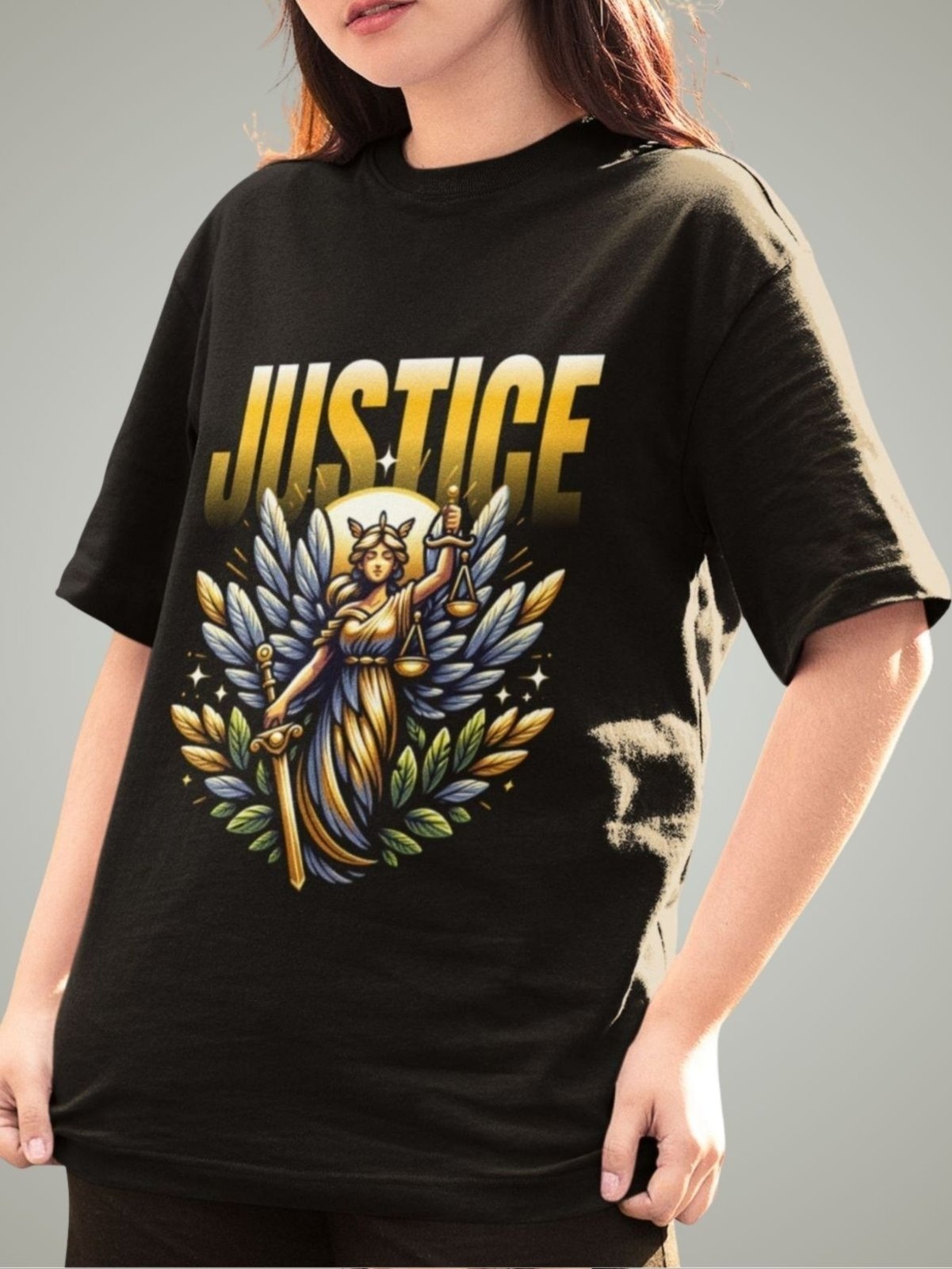 Imagem principal Camiseta Feminina GuGi Justiça Direito Preto Gugi cáqui