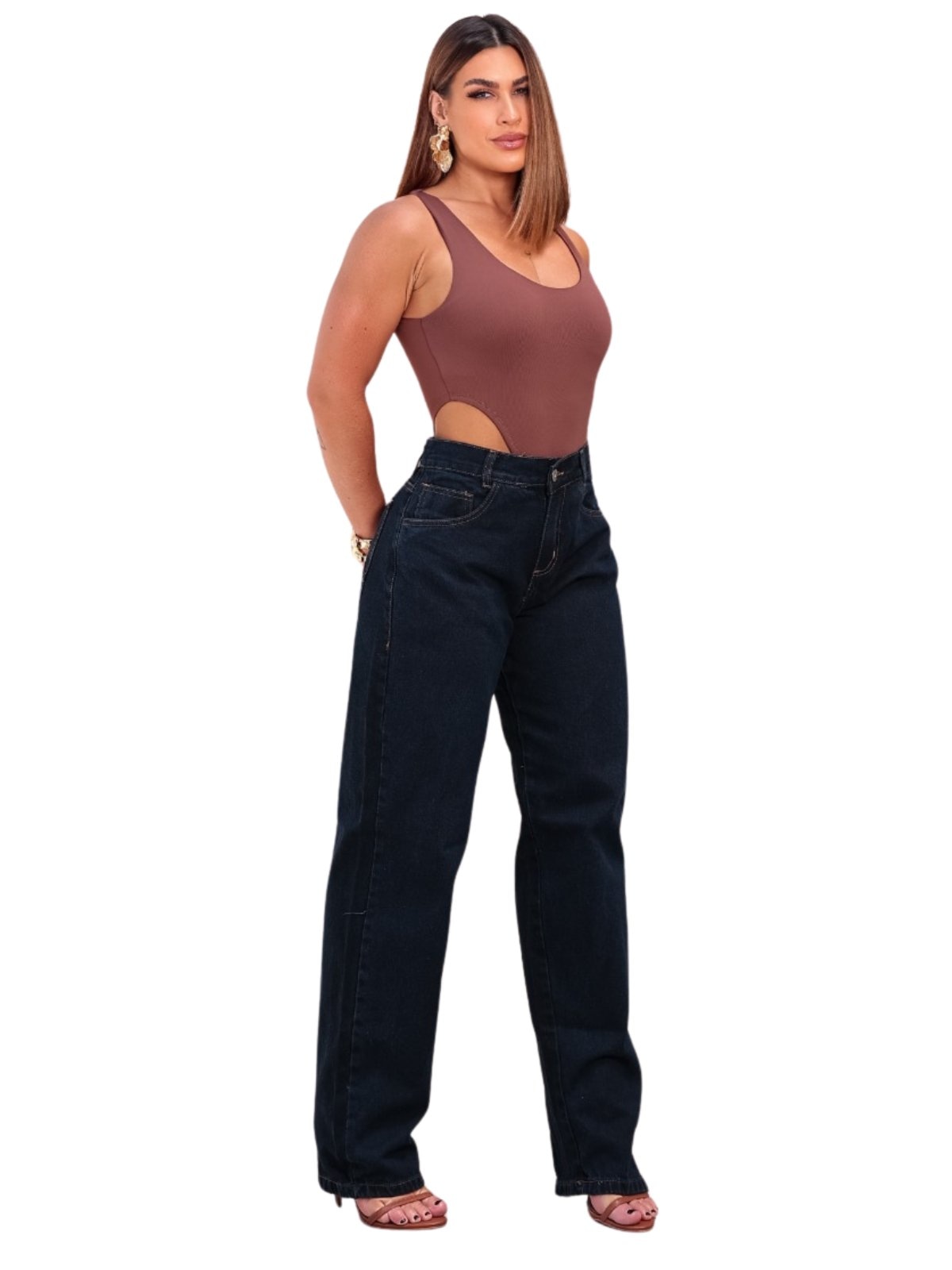 Imagem principal Calça Feminina Tradicional Reta Jeans Azulão JEANS LIGHT azul marinho