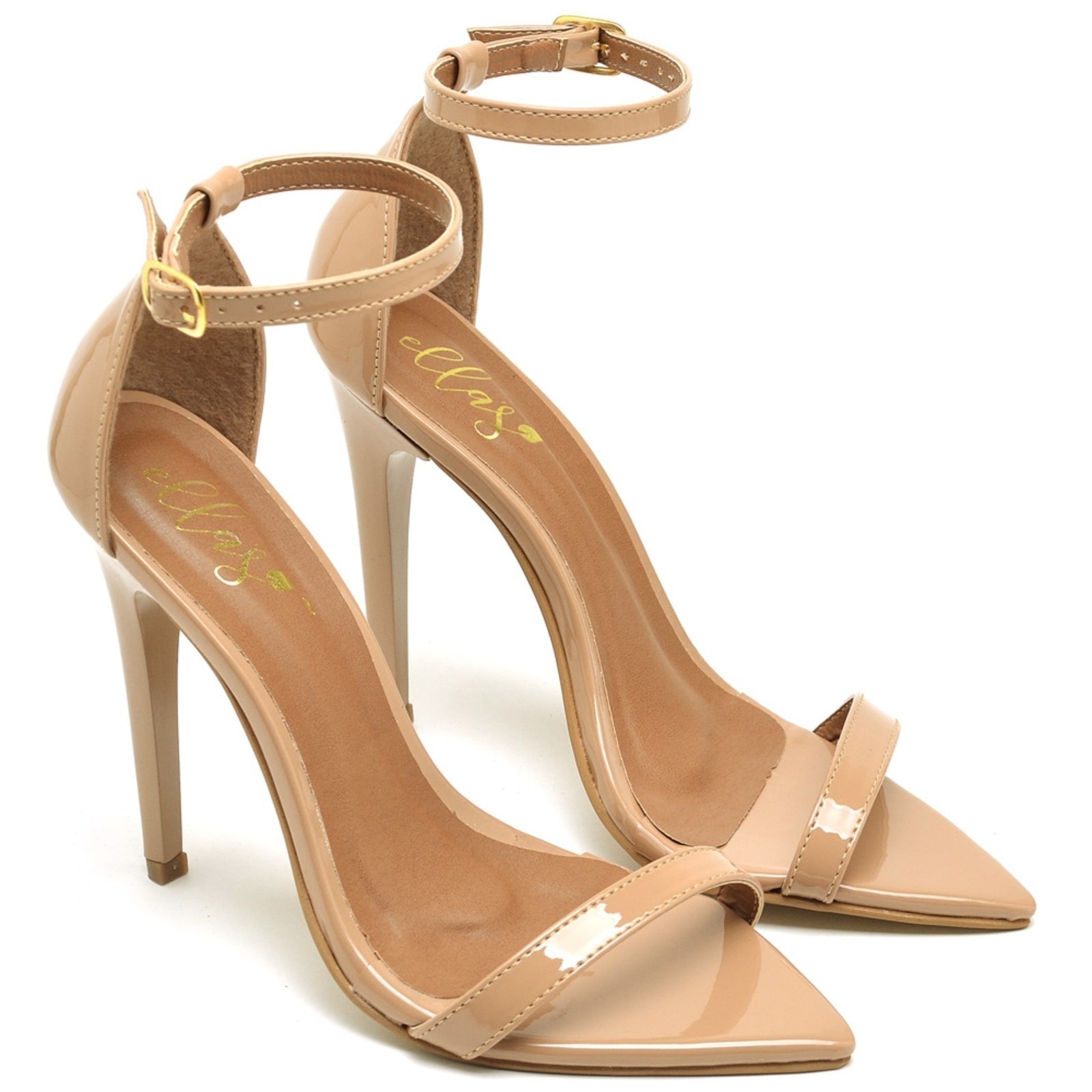 Imagem principal Sandália Bico Folha Salto Alto Verniz Ella's ZAFREM nude