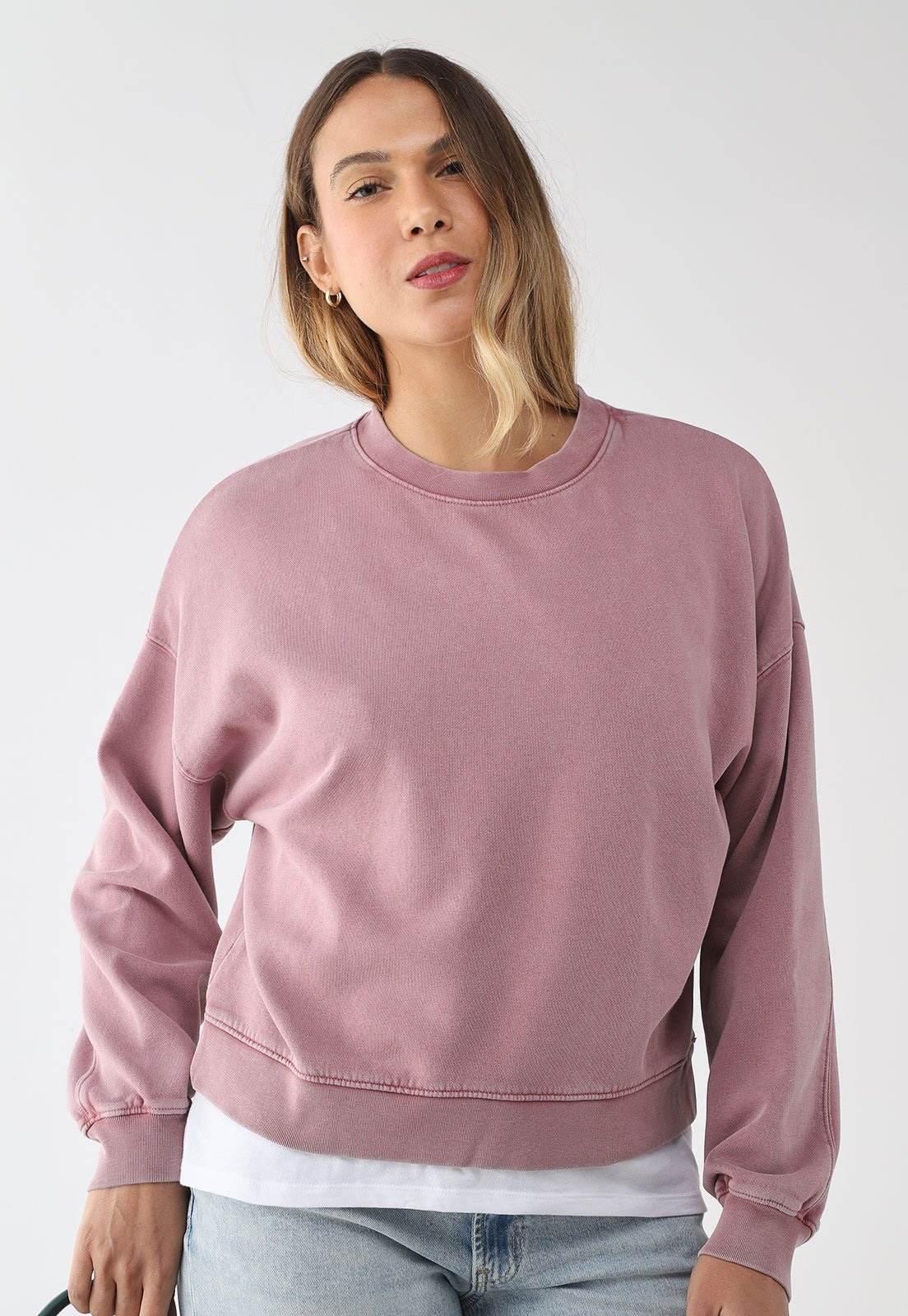 Imagem principal Blusa de Moletom Feminina GAP Gola Redonda GAP rosa