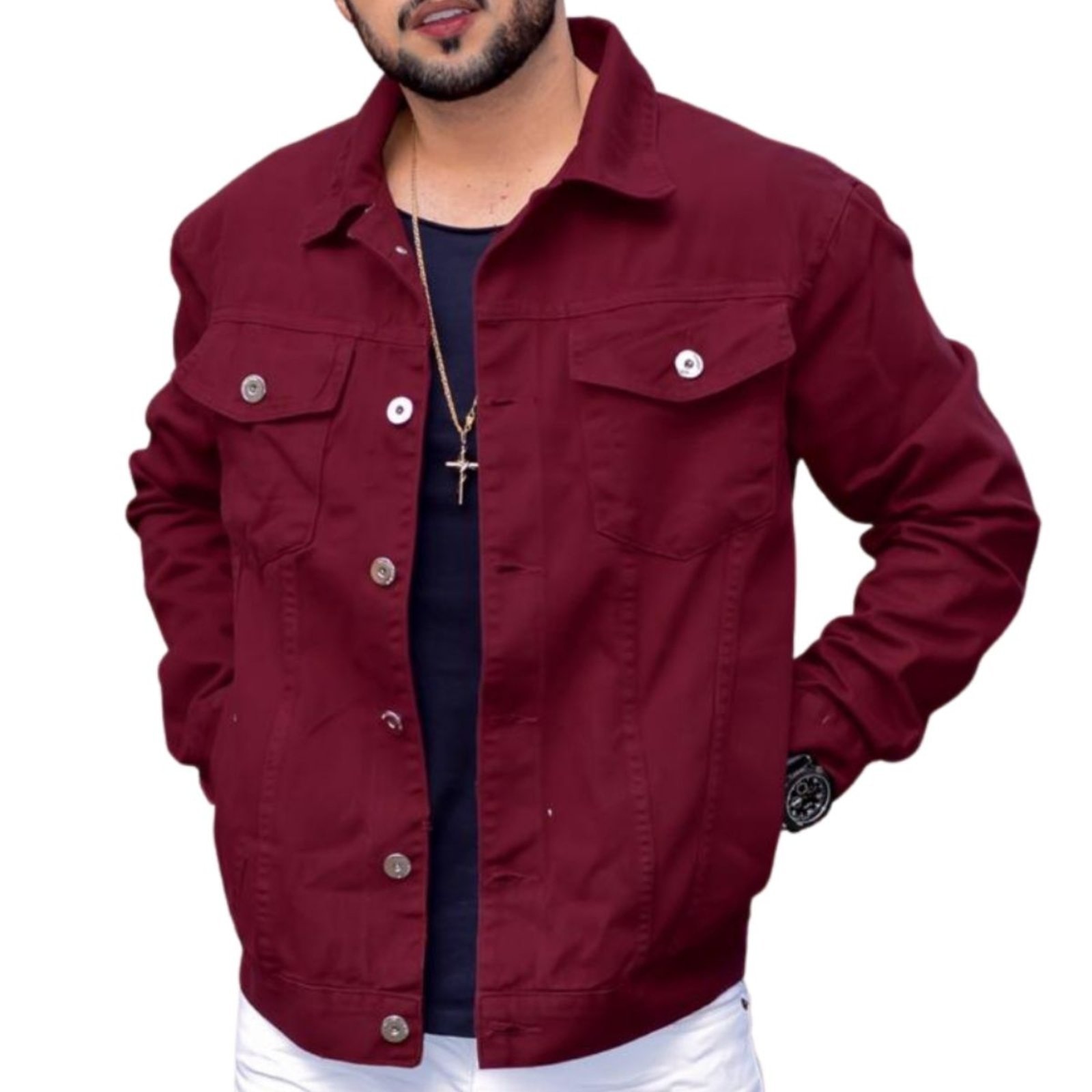 Imagem principal Jaqueta Masculina Alleppo Jeans Sarja Alleppo Jeans vinho