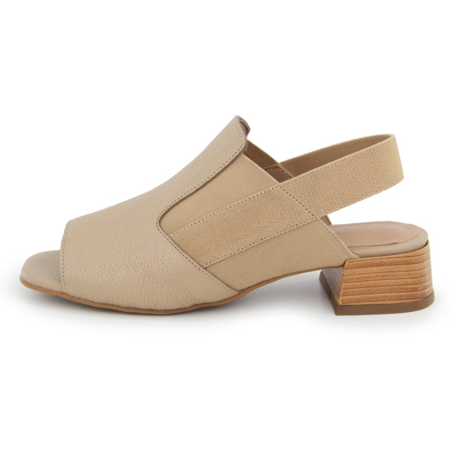 Imagem principal Sandália Salto Baixo Em Couro Confortável Calce Fácil Maria Paula Amendoa MARIA PAULA nude