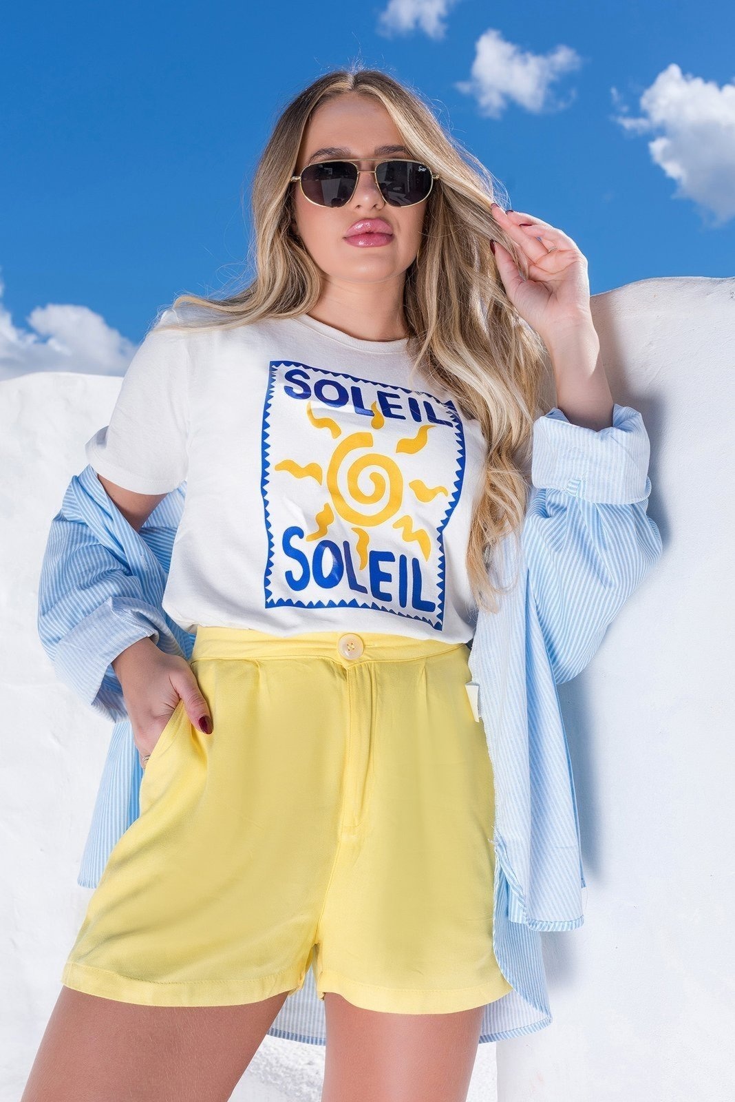 Imagem principal Camiseta Feminina Cianitas Off Estampa Soleil Cianitas off-white