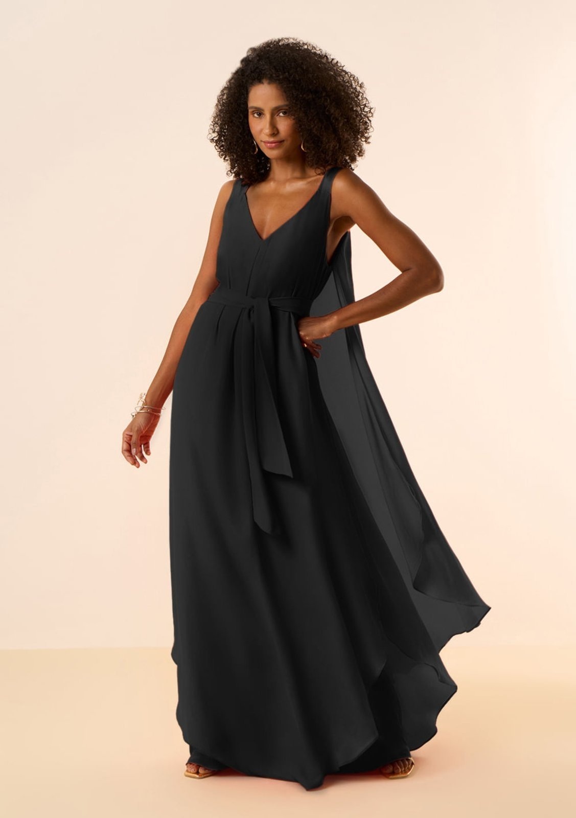 Imagem principal Vestido Maria Valentina Solto Decote V Com Alça Longo Maria Valentina preto