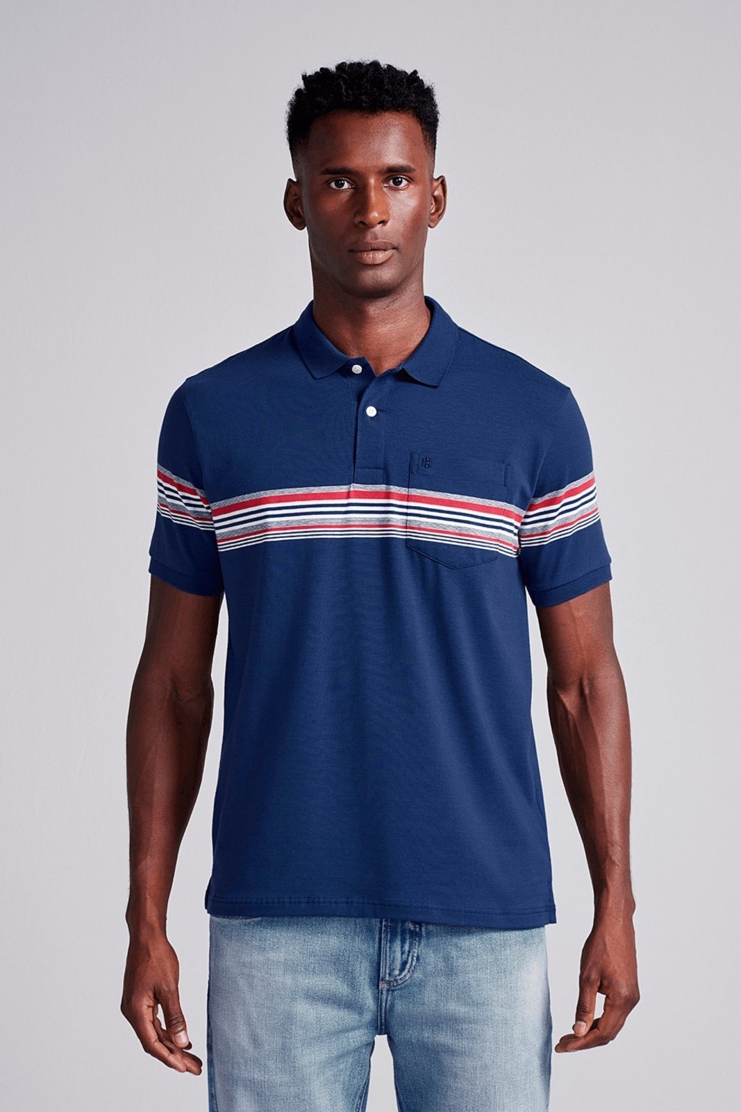 Imagem principal HIGHSTIL Camisa Polo com Bolso Malha Comfort Medio HIGHSTIL azul