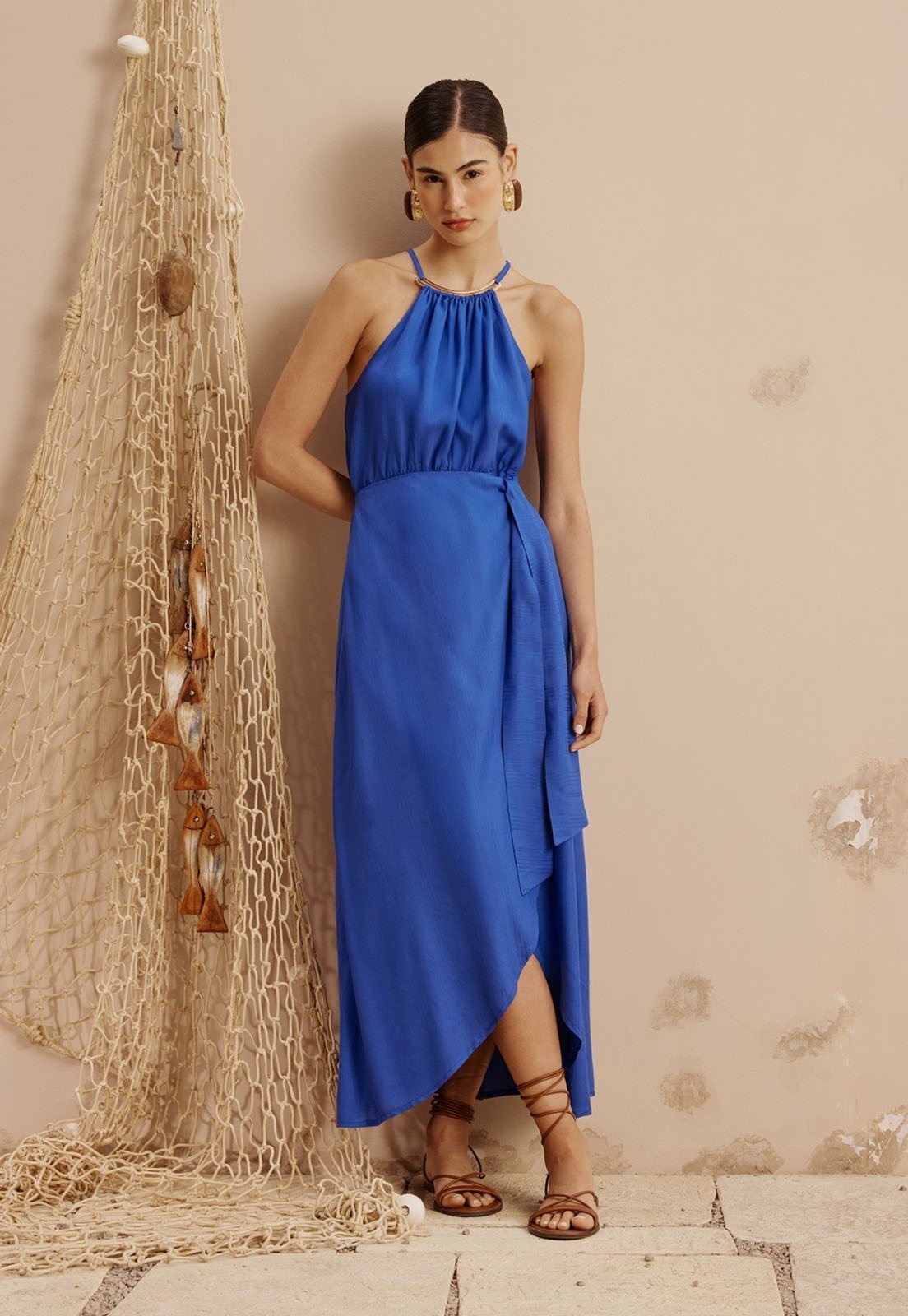 Imagem principal Vestido Midi Cachecouer Detalhe Aviamento CaCay vermelho