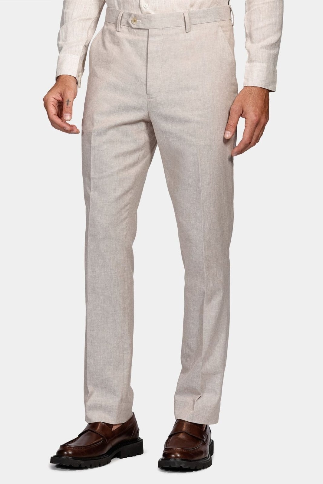 Imagem principal Calça Aramis Alfaiataria Linho Oxford Slim Cáqui Aramis incolor