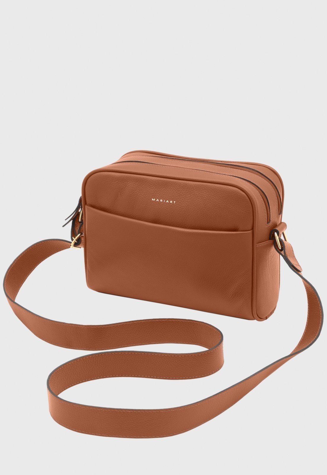 Imagem principal Bolsa Transversal de Couro Mariart Pupunha Camel Mariart caramelo
