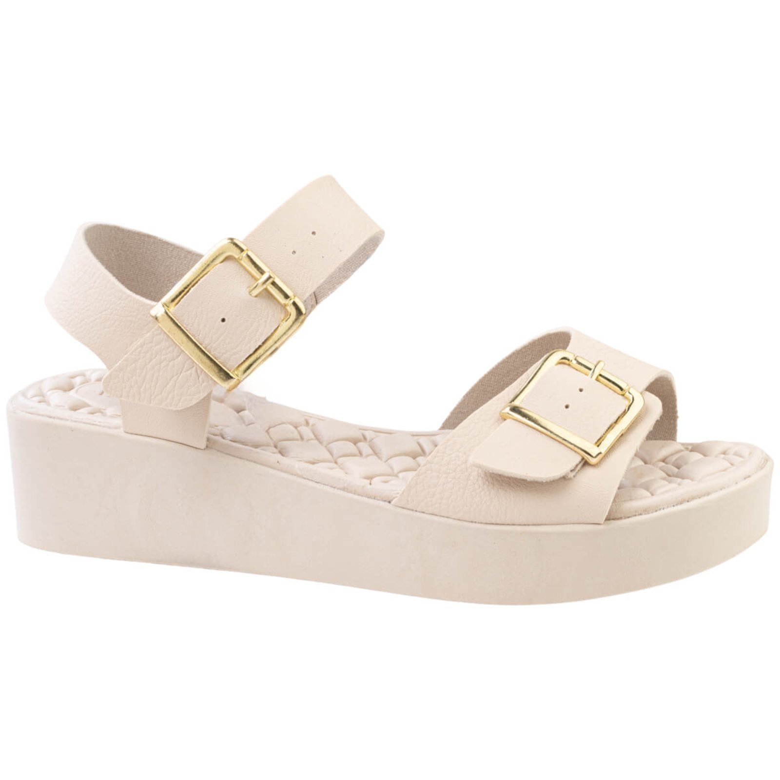 Imagem principal Sandália Feminina Via Angel Ortopédica De Fivela Confortável Versátil Dia a Dia 85.03 Off White VIA ANGEL off-white white