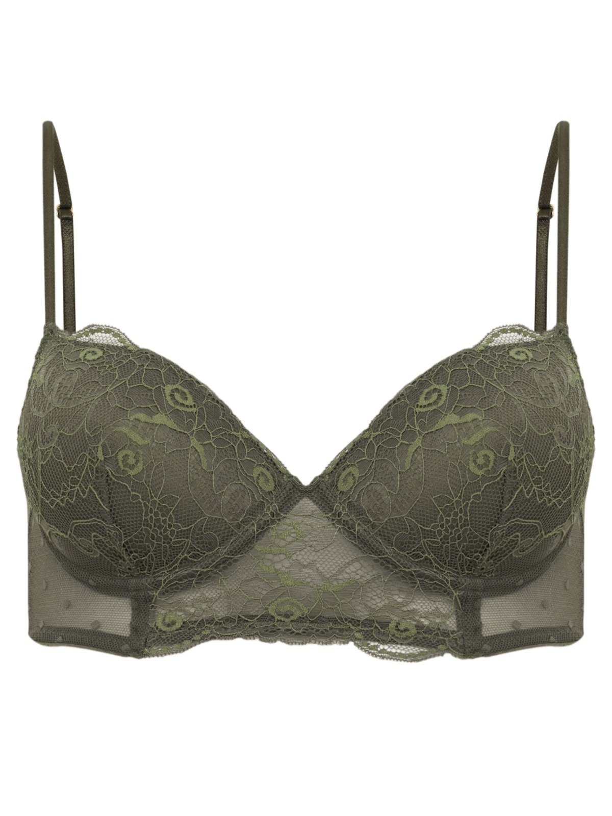 Imagem principal Sutiã Cobertura Total Bojo Alongado Renda Gigi Verde Beetle Loungerie incolor verde