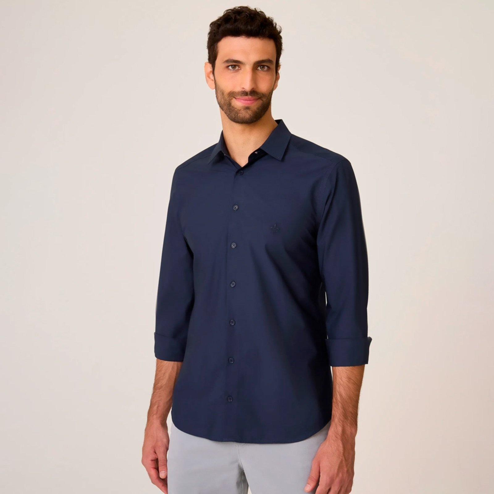 Imagem principal Camisa Dudalina Milano Tricoline Lisa In25 Marinho Masculino Dudalina azul marinho
