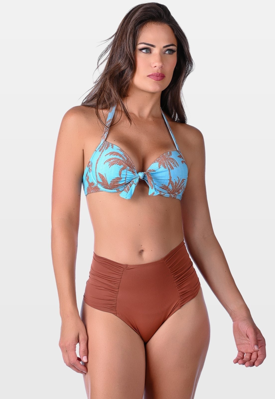 Imagem principal Biquíni Summer Soul Com Bojo Hot Pants Coqueiro Summer Soul estampado/marrom