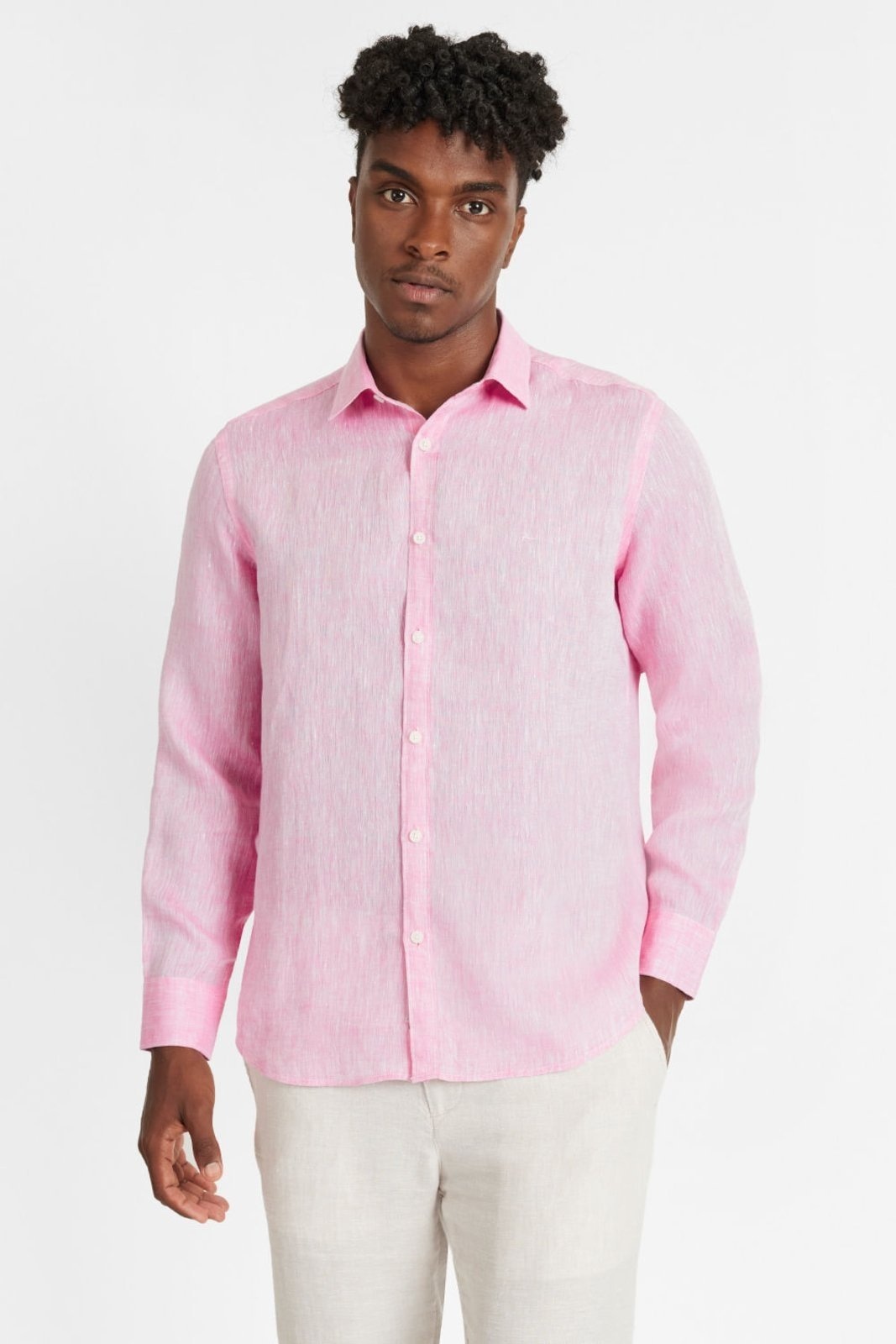 Imagem principal Camisa Aramis Manga Longa Slim Linho Irlandês Pink Aramis incolor pink