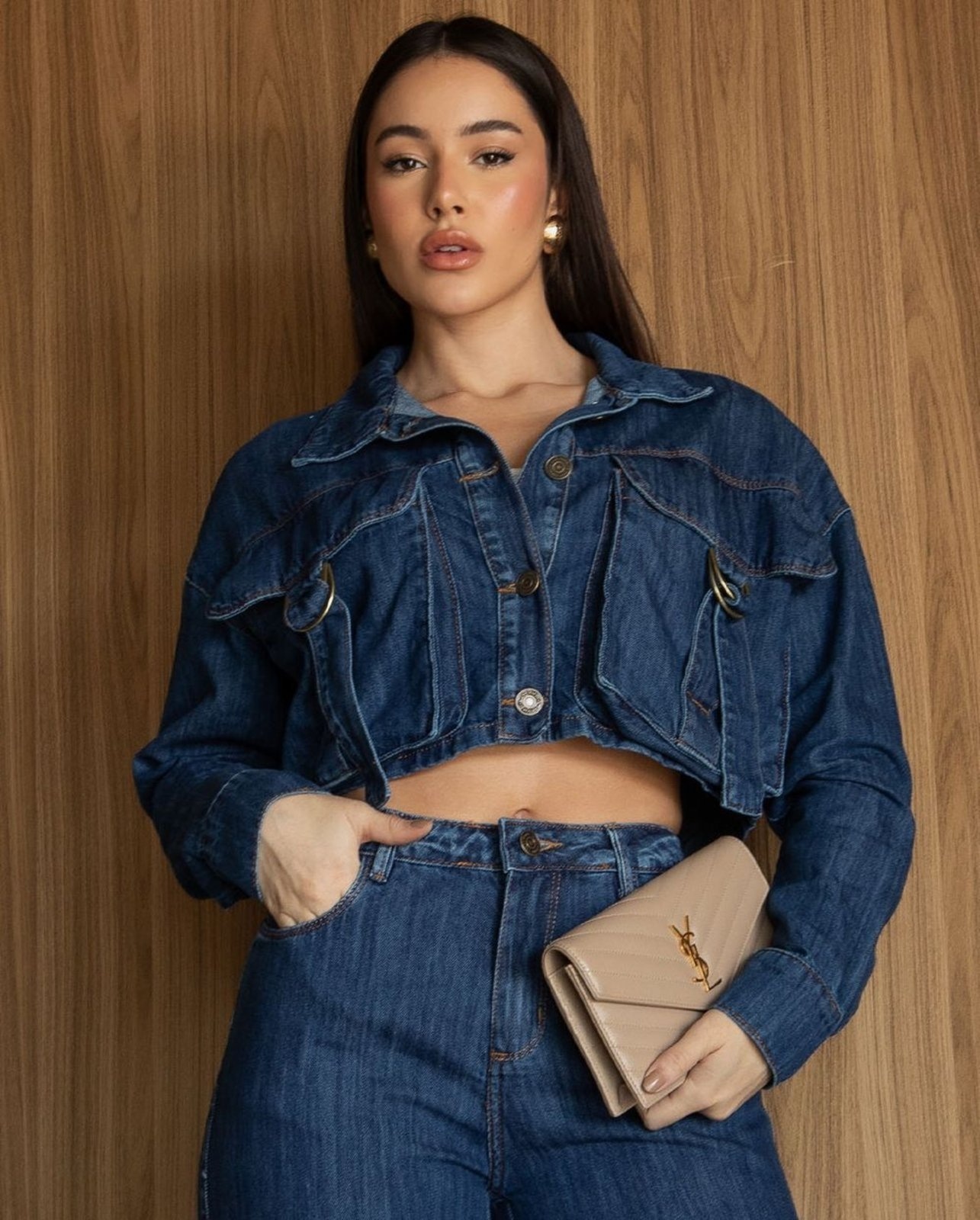 Imagem principal Jaqueta Over Feminina Cropped 24650 Escura Consciência jeans