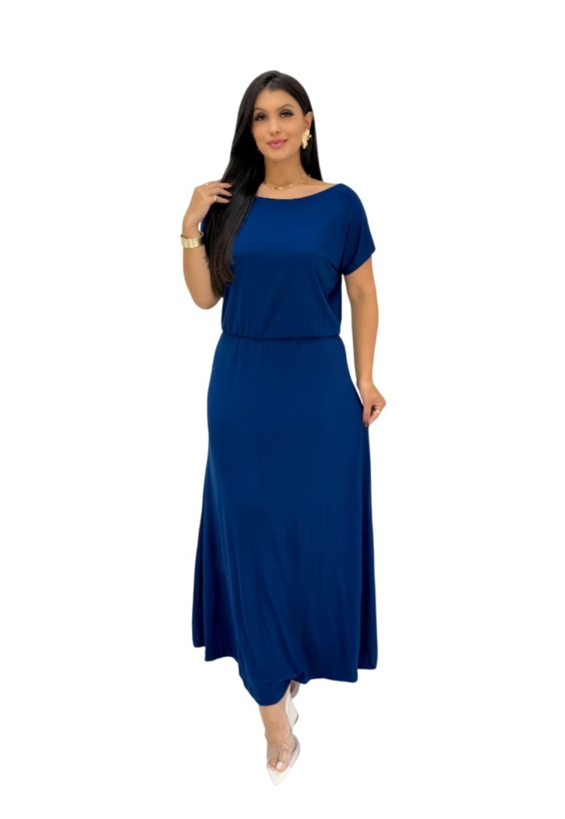 Imagem principal Vestido Longo Marinho Maria Paes azul marinho