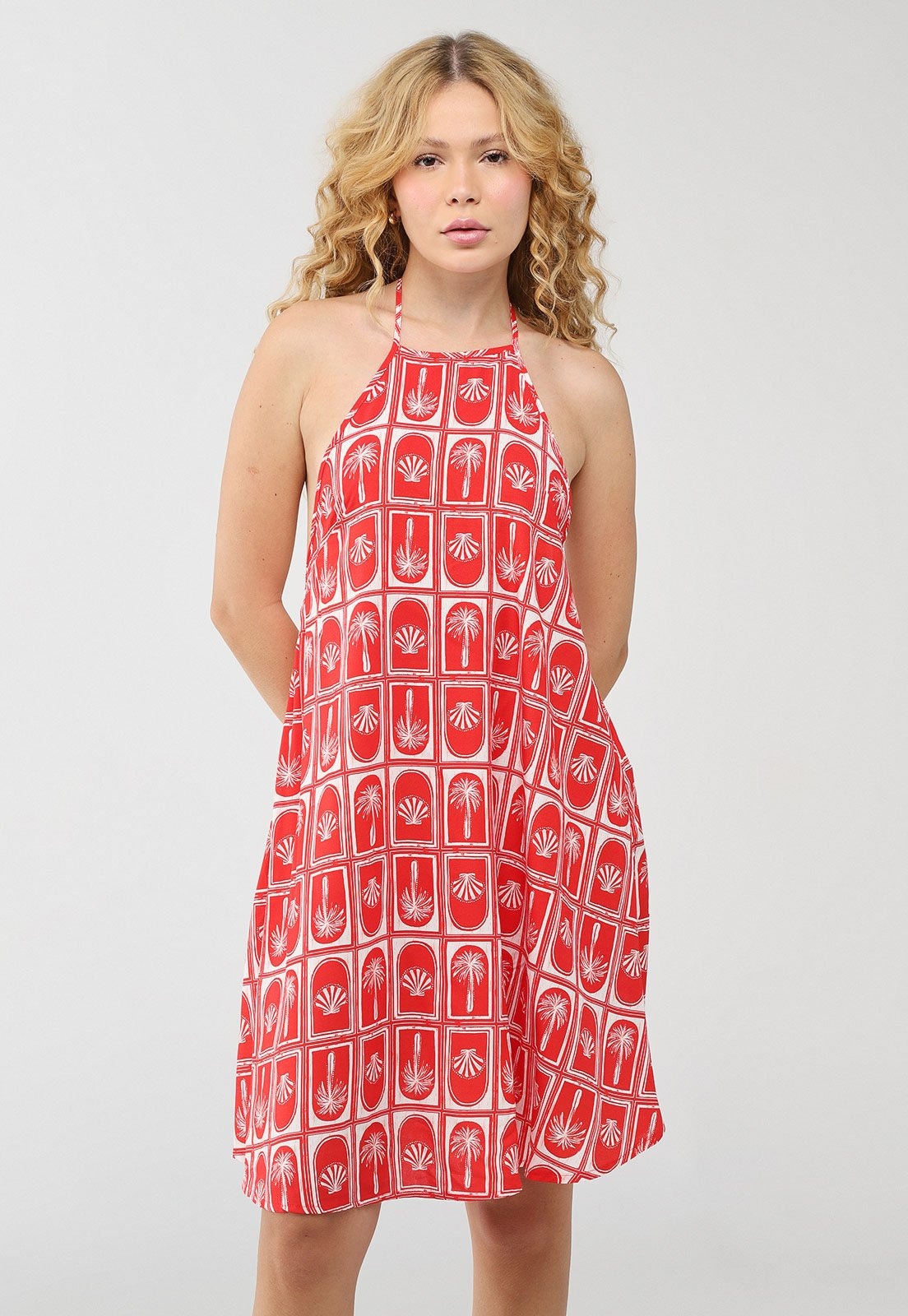 Imagem principal Vestido Feminino Colcci Estampa Geométrica Colcci vermelho