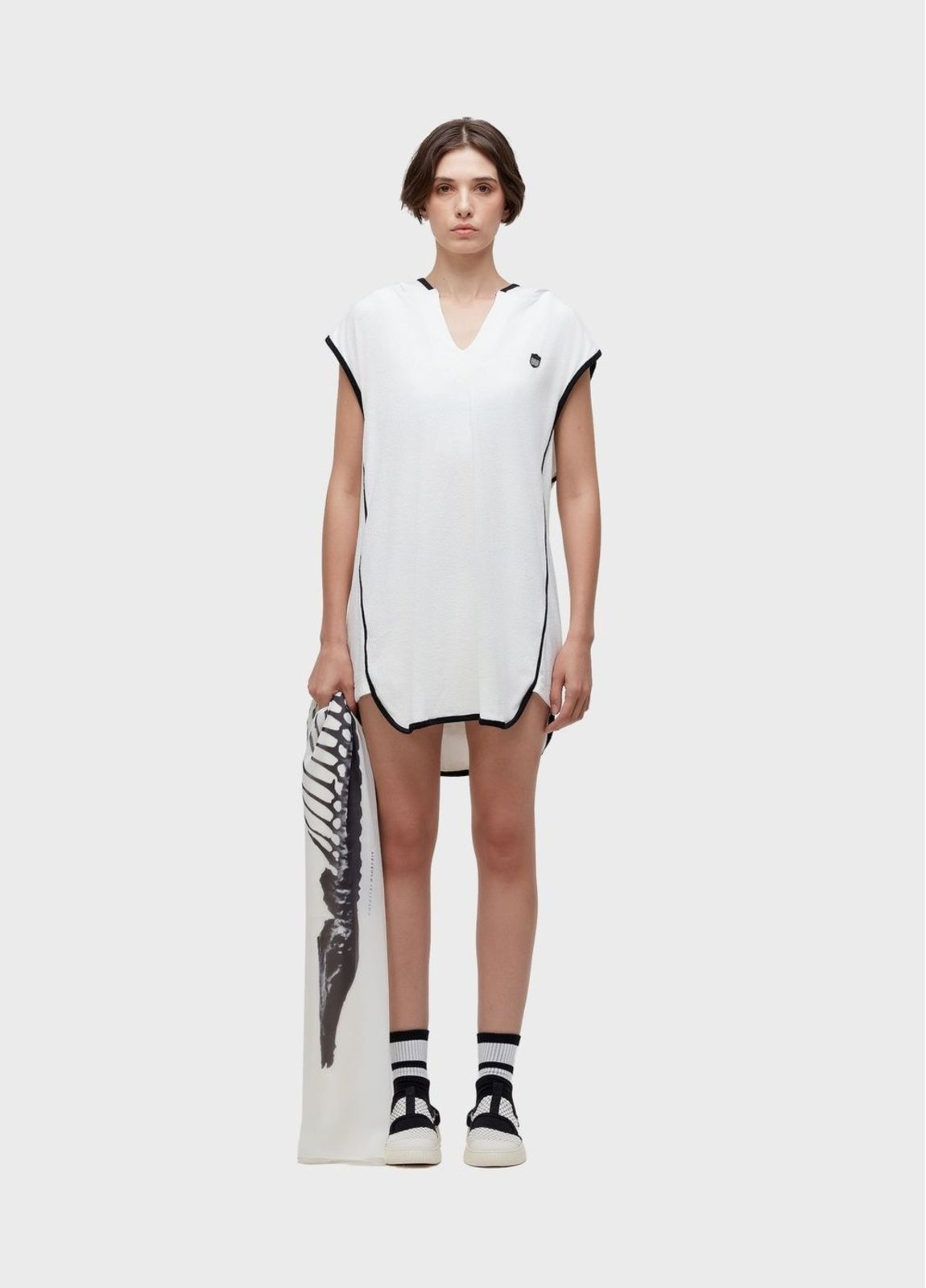 Imagem principal Vestido sobreposicao vies atoalhado Osklen off-white