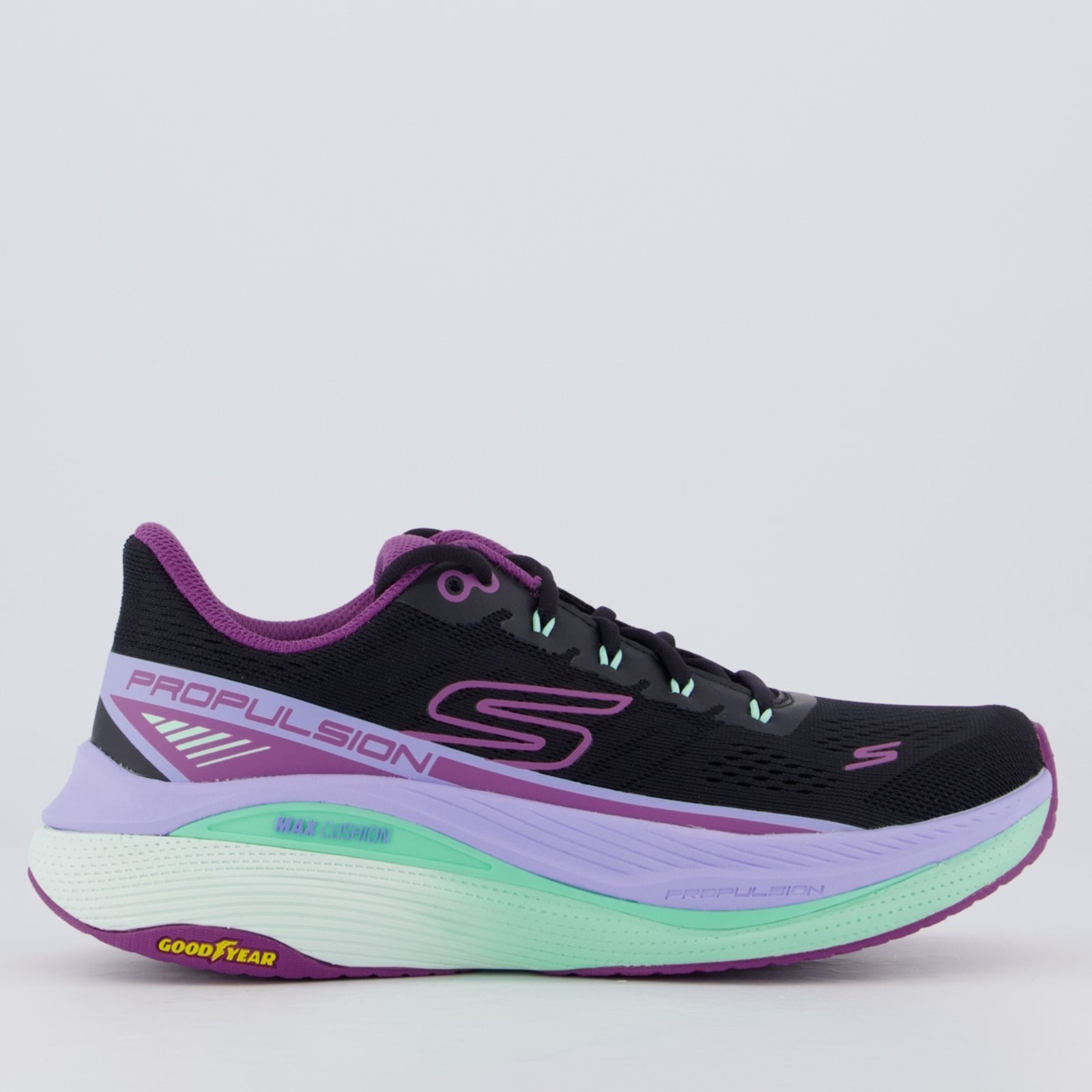 Imagem principal Tênis Skechers Max Cushioning Propulsion Feminino Roxo Skechers preto